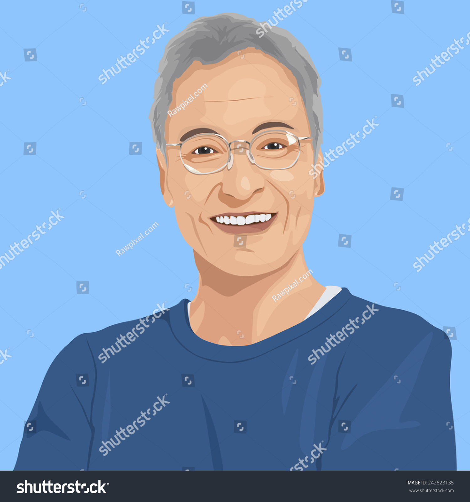 Portrait of Senior Adult Vector #242623135