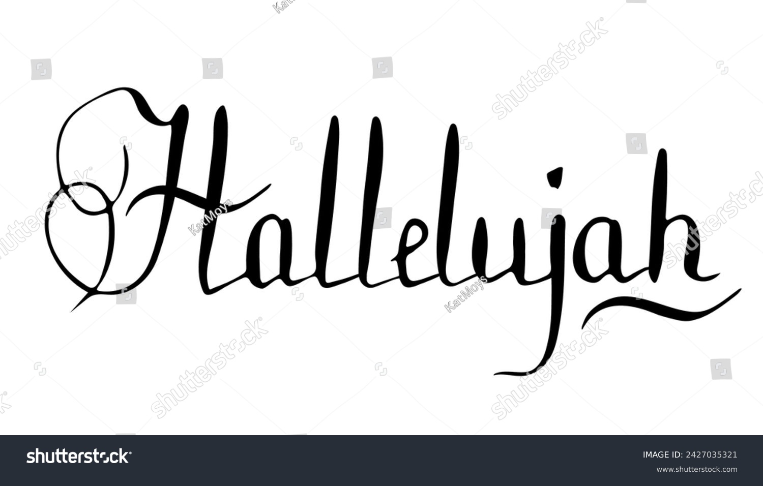 Hallelujah vector black ink calligraphy - Royalty Free Stock Vector ...