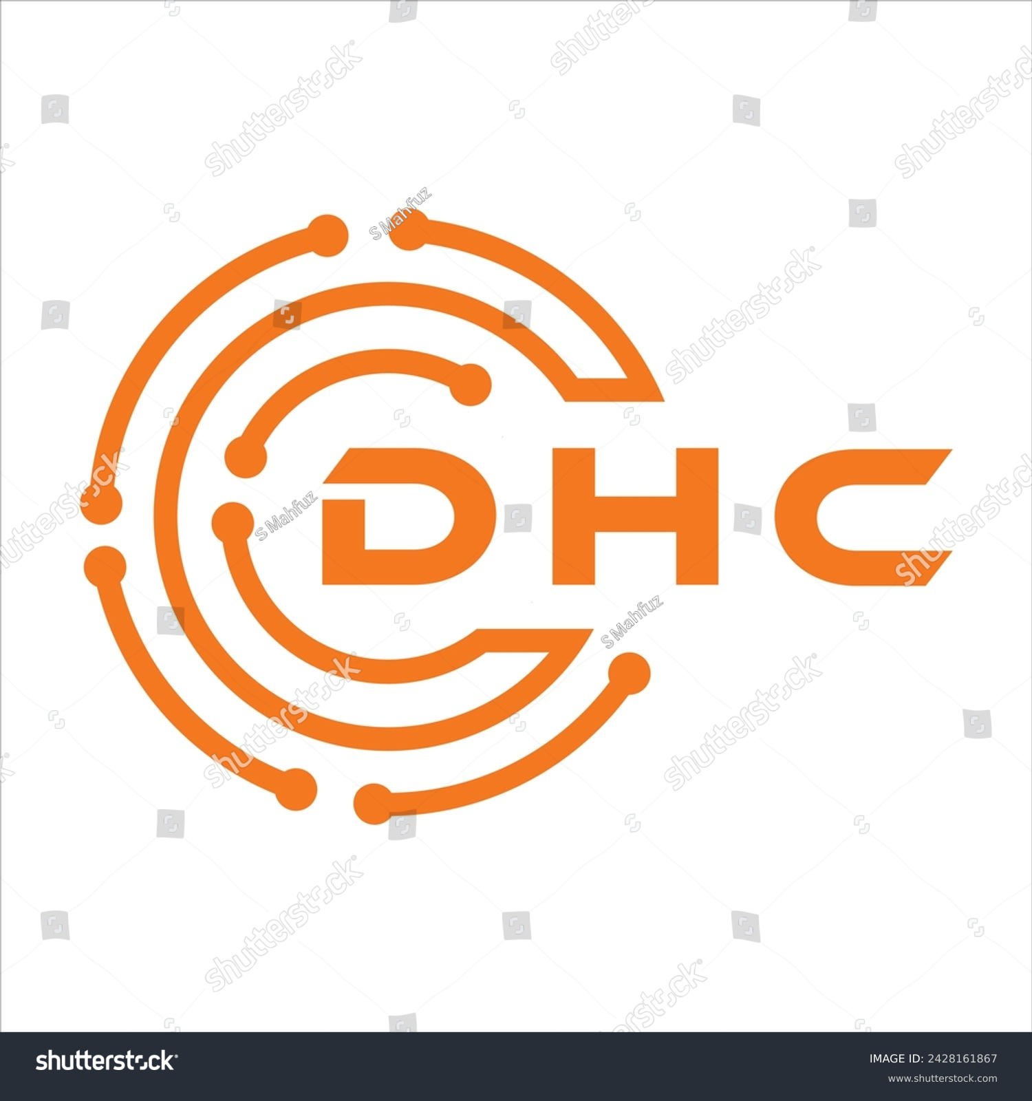 Dhc Letter Design Dhc Letter Technology Logo Royalty Free Stock