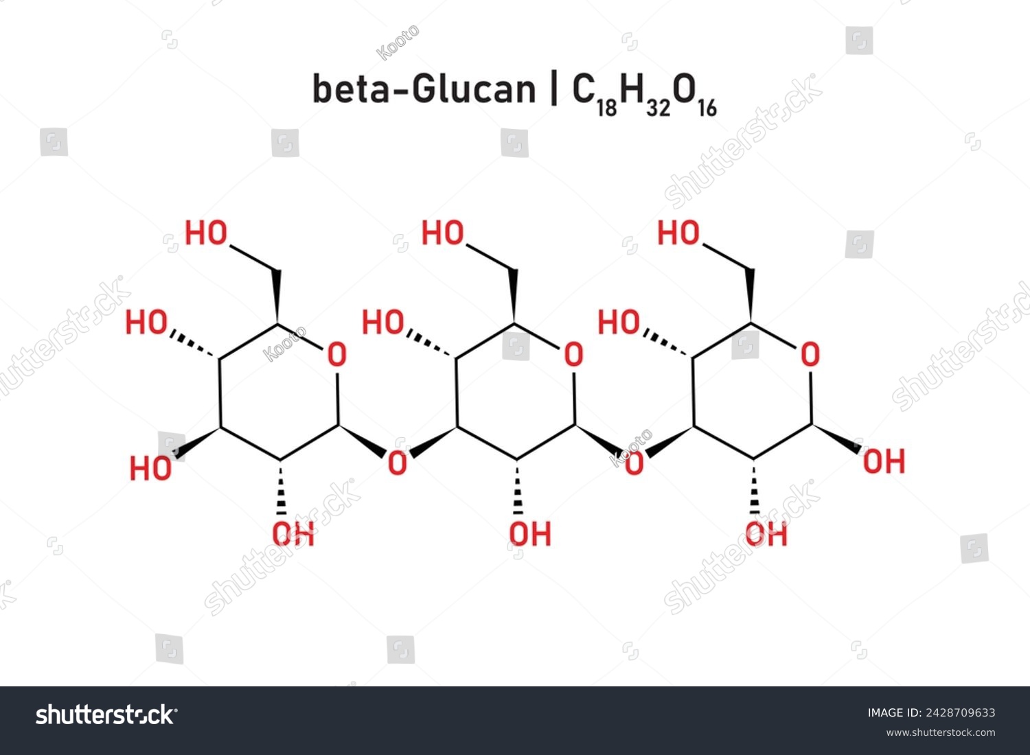 Beta Glucan Molecule Structure Scientific Design - Royalty Free Stock ...