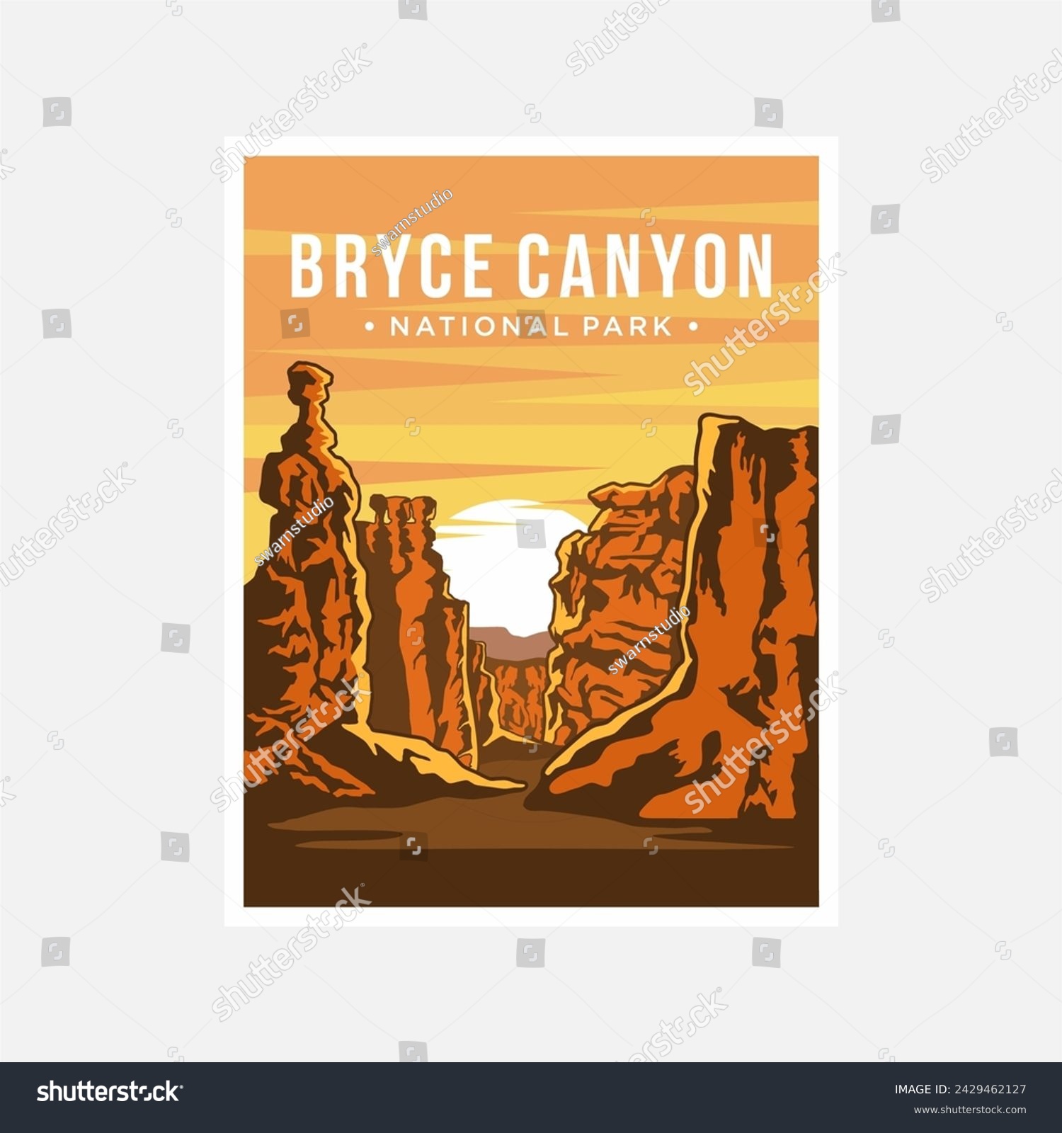 Bryce Canyon National Park poster vector - Royalty Free Stock Vector ...