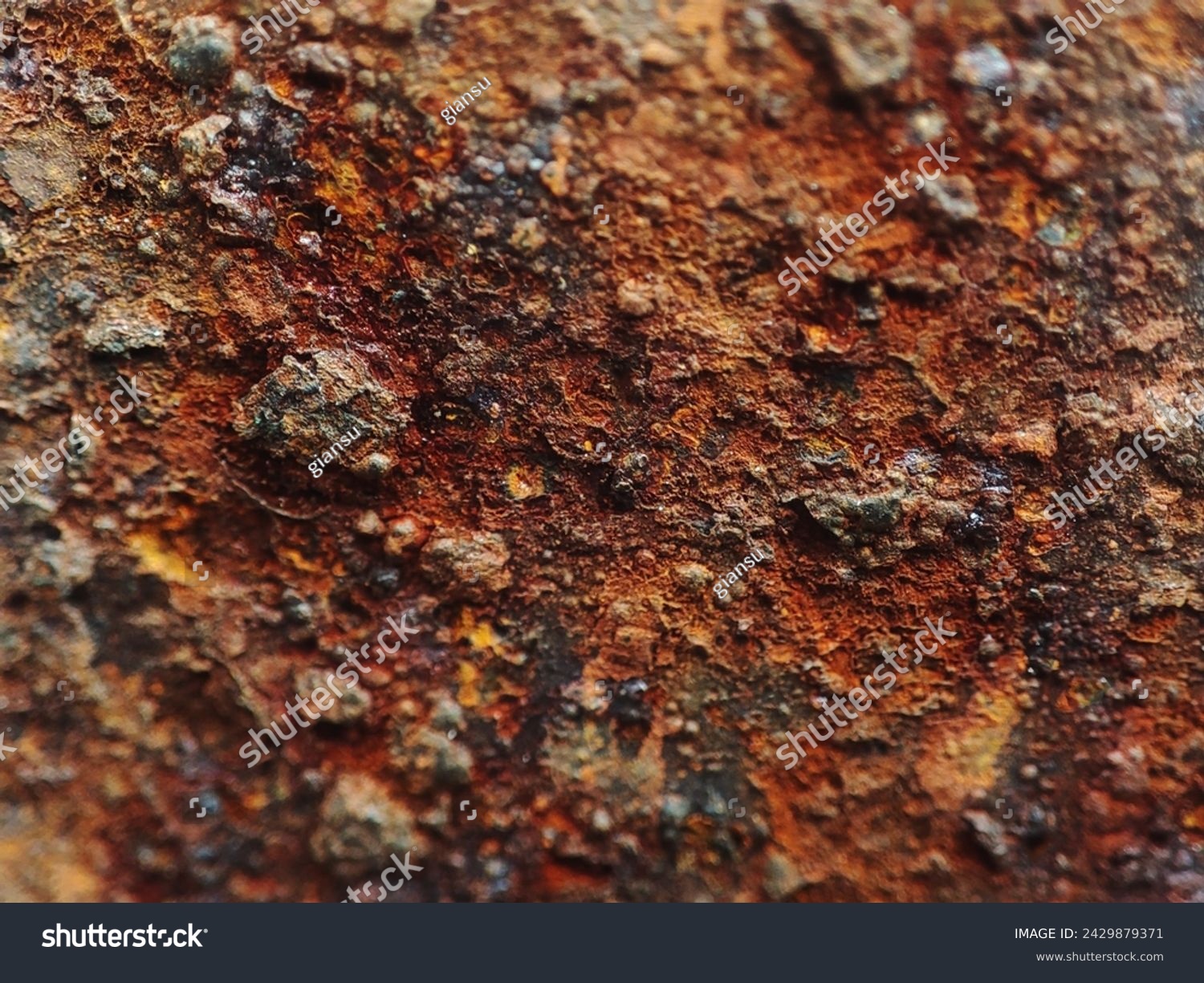 Rust of metals.Corrosive Rust on old iron.Rusty metal background with streaks of rust. Old shabby paint.metal rust texture background. #2429879371