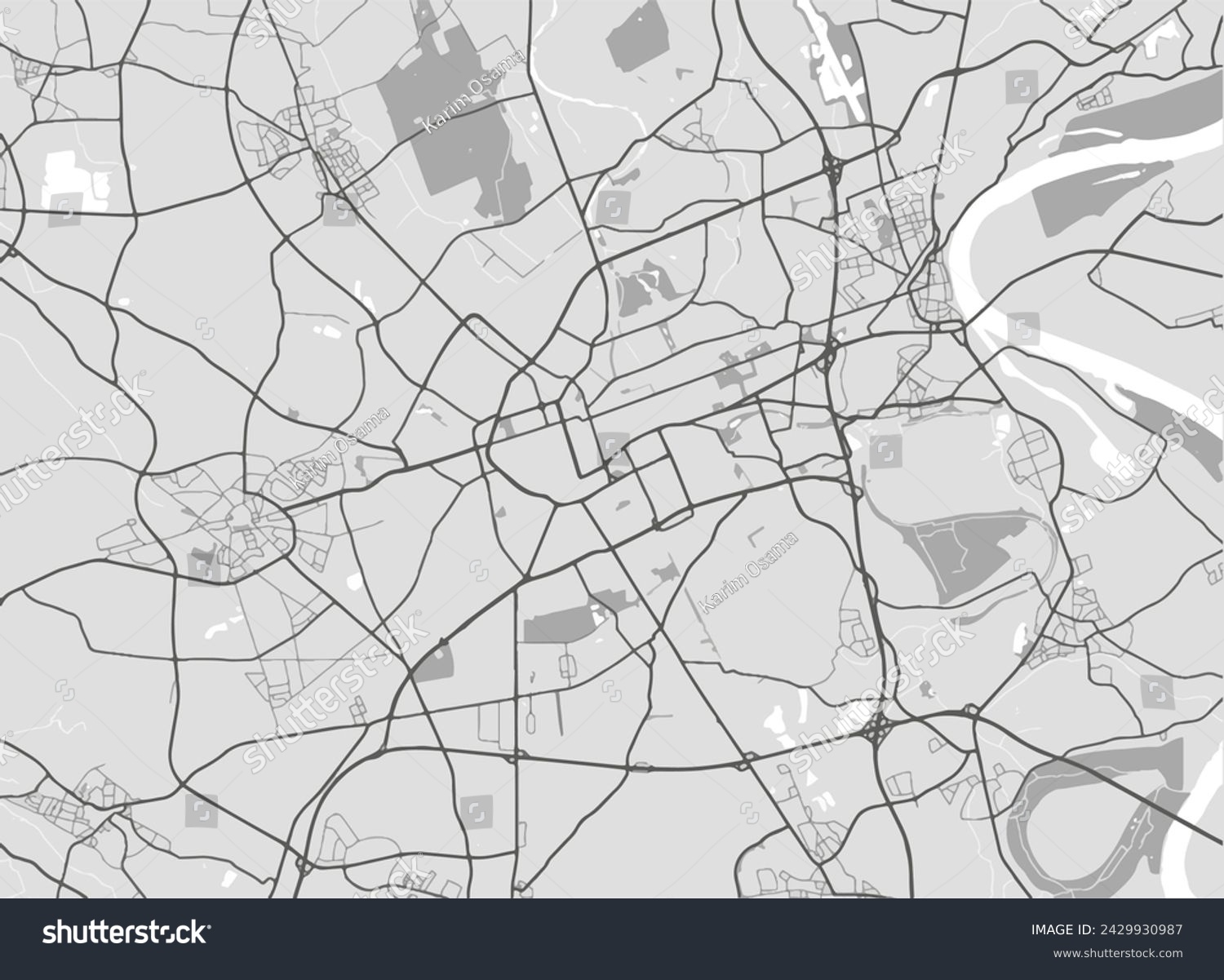 Vector city map of Krefeld in Germany with black - Royalty Free Stock ...