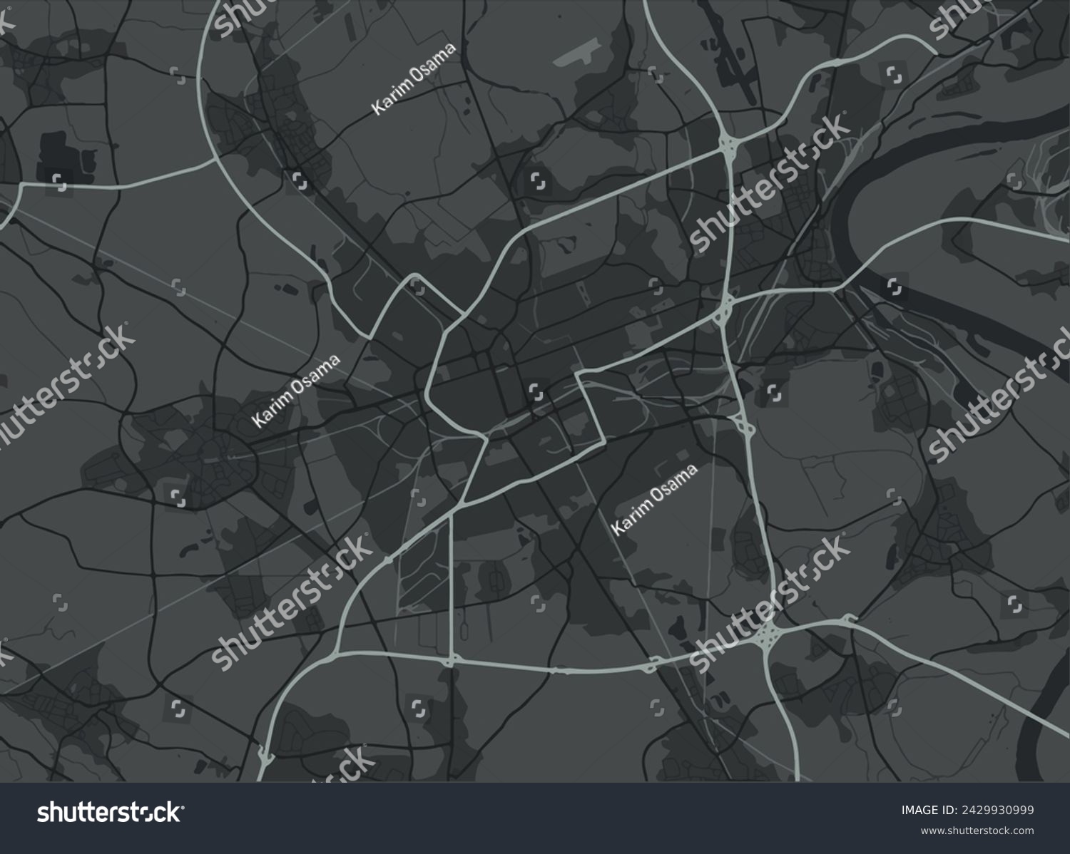 Vector city map of Krefeld in Germany with white - Royalty Free Stock ...