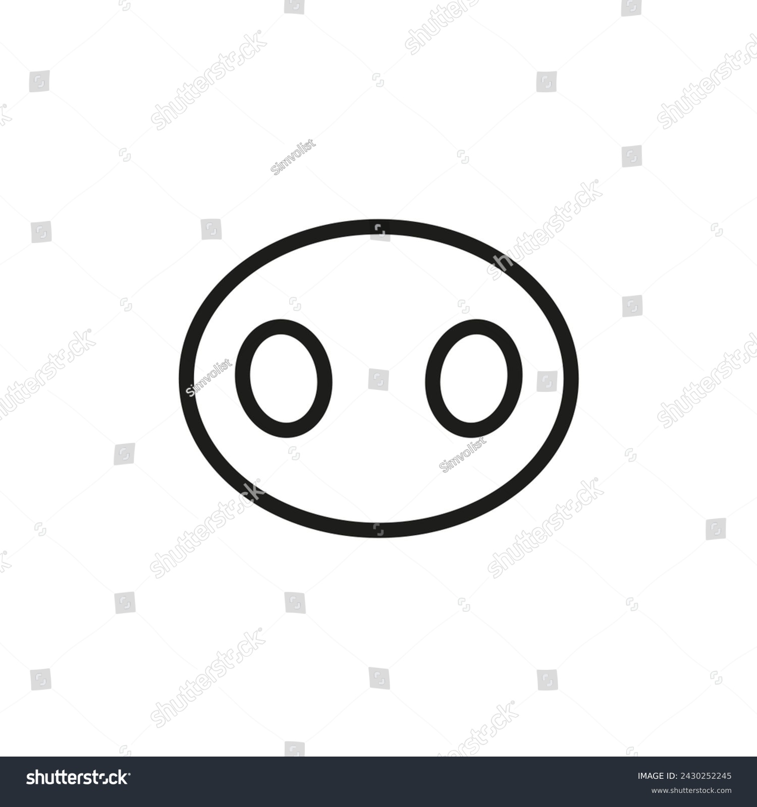 Pig nose. Vector outline and linear icon on - Royalty Free Stock Vector ...