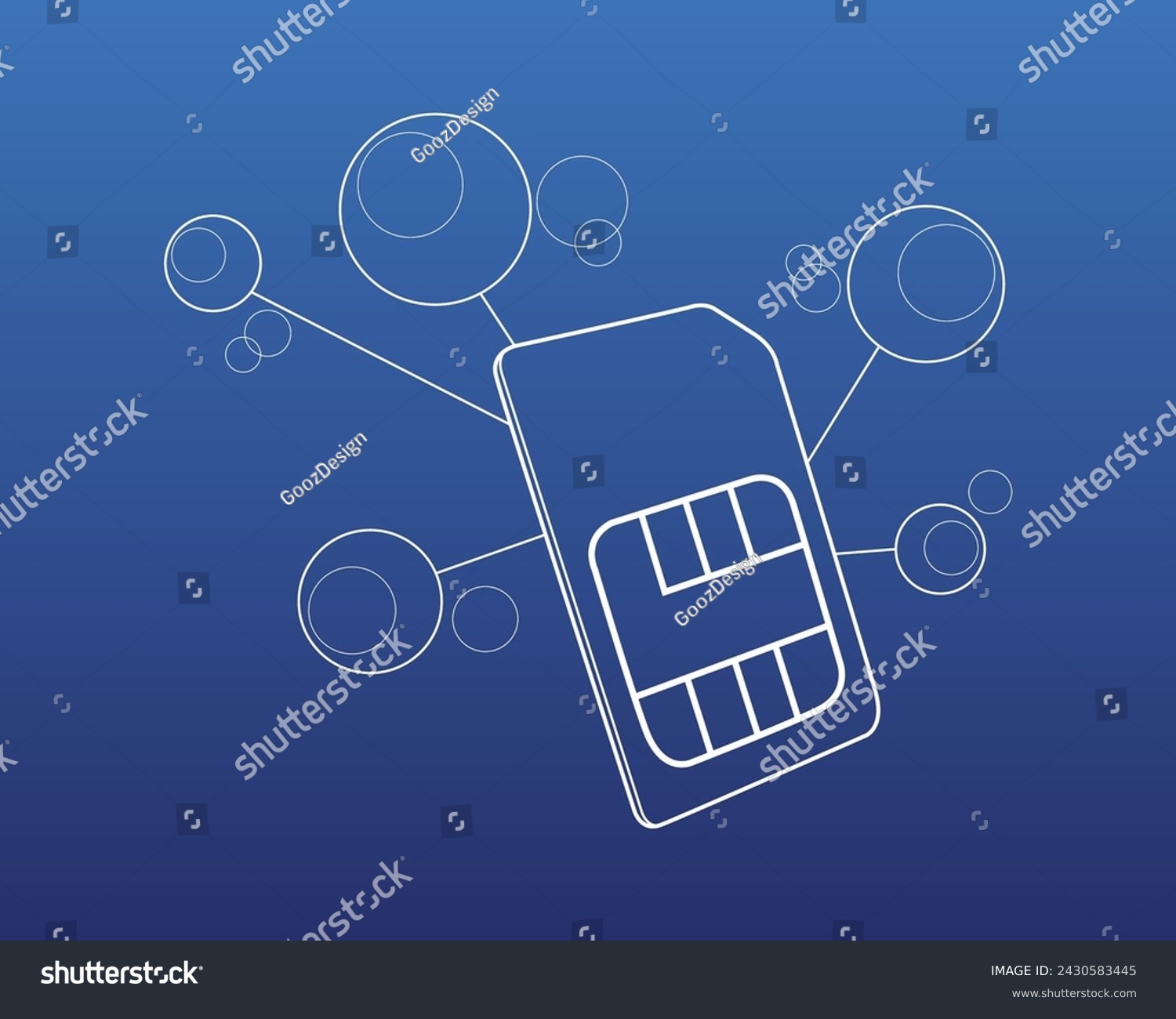 Sim Card outline icon design illustration #2430583445