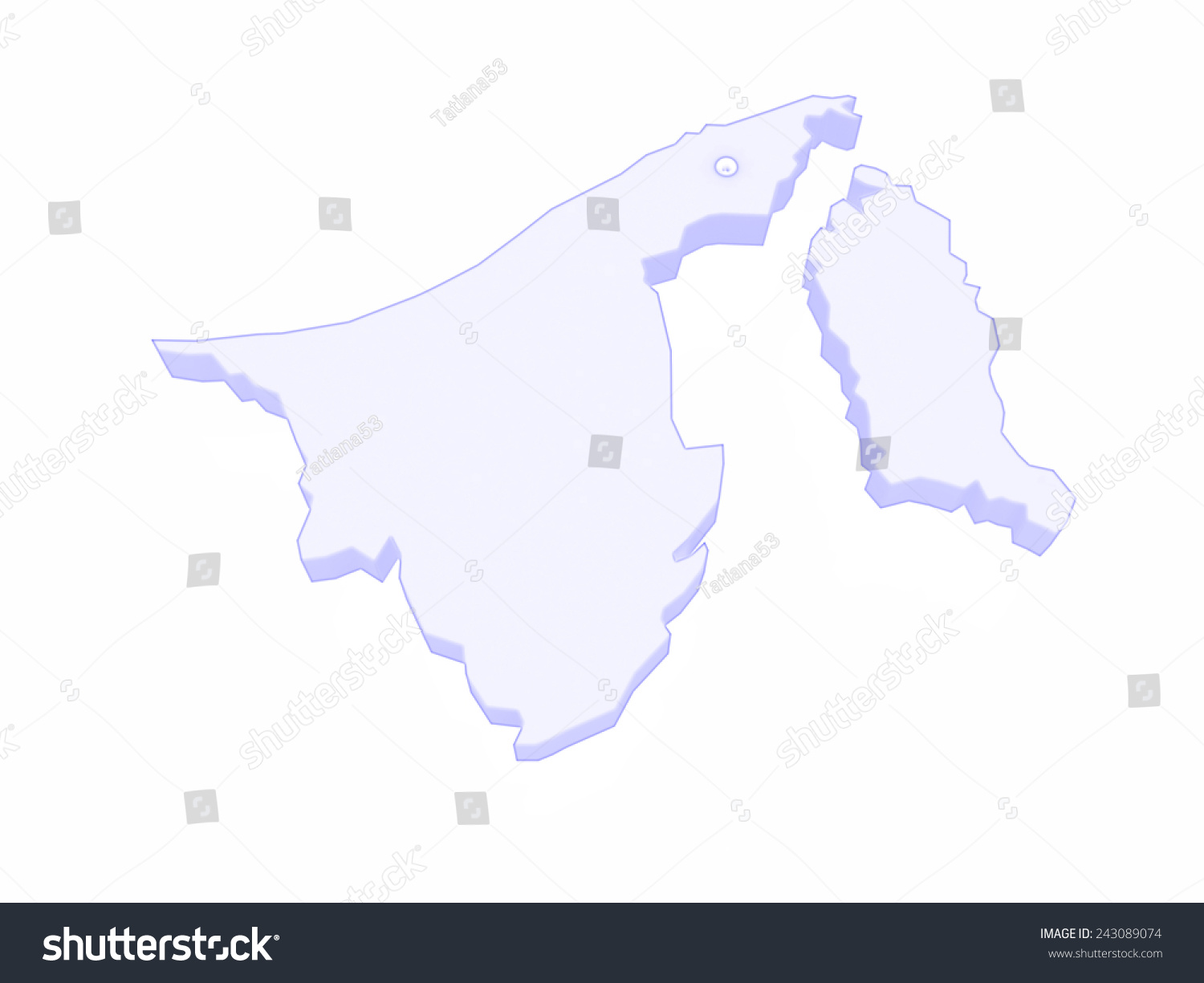 Map of Brunei. 3d - Royalty Free Stock Photo 243089074 - Avopix.com