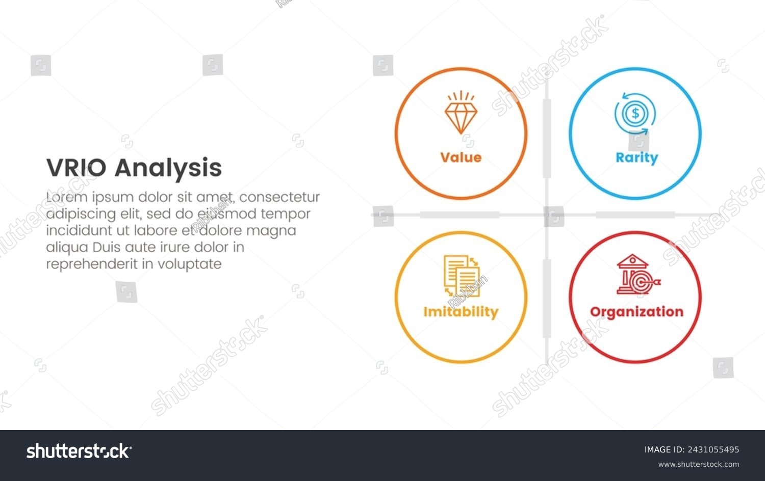 vrio business analysis framework infographic 4 - Royalty Free Stock ...