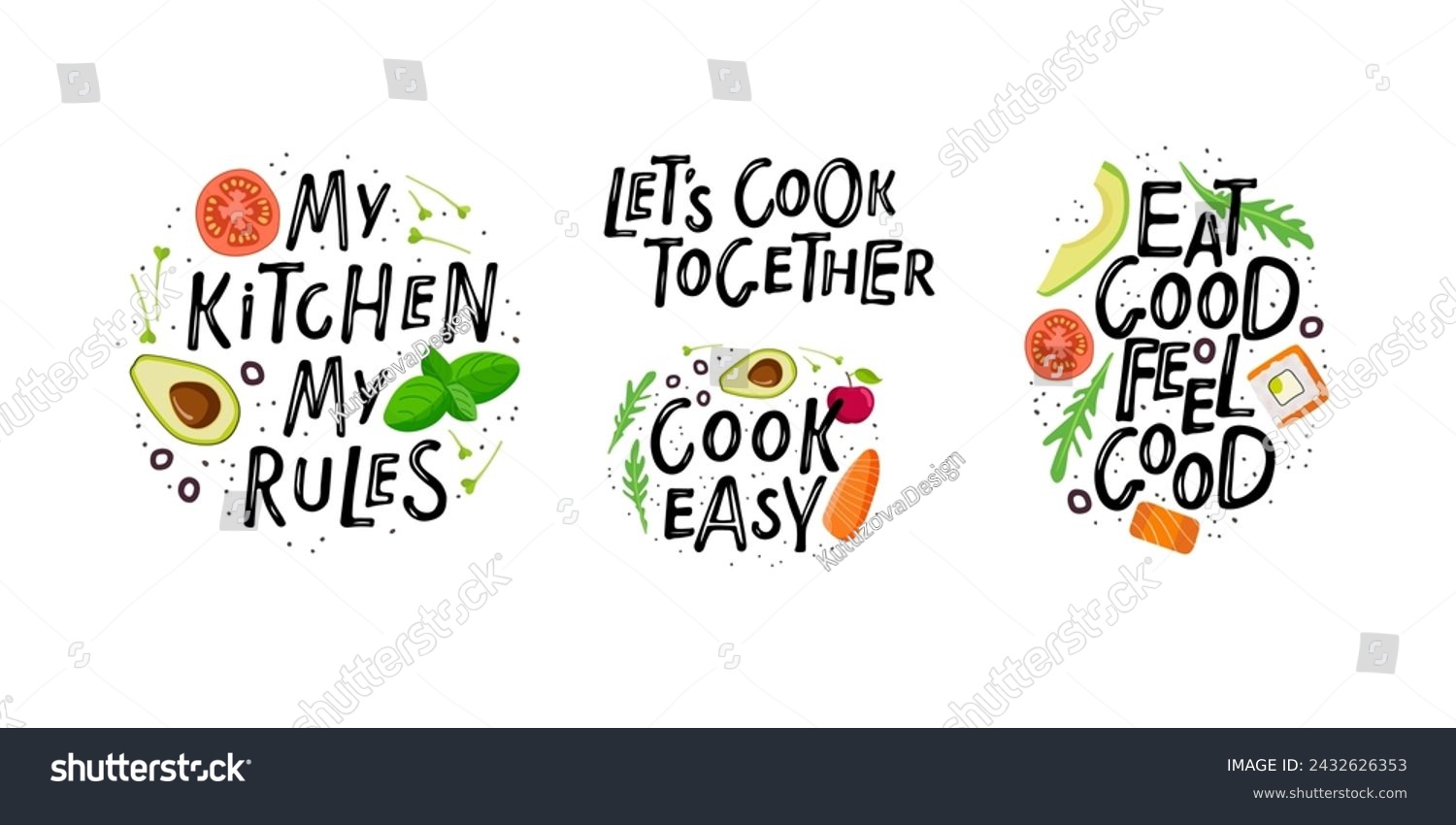 Kitchen Posters, banner, cookware prints, label - Royalty Free Stock ...