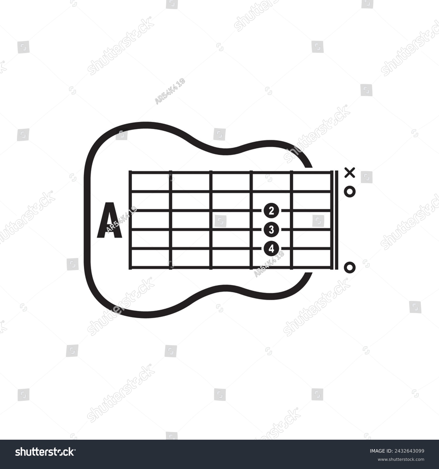 A Guitar Chord Icon Basic Guitar Chord Vector Royalty Free Stock