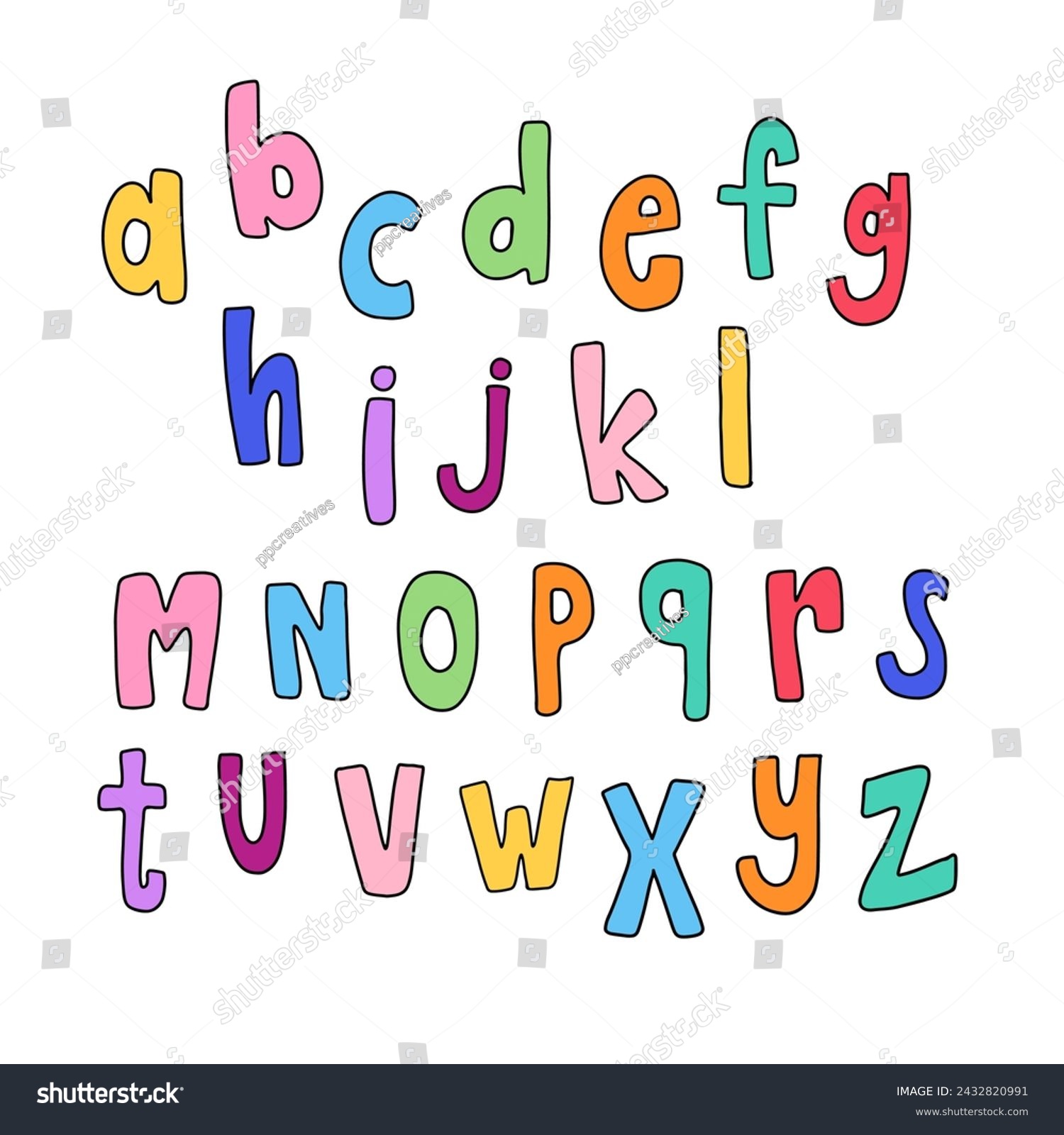 Hand written A to Z alphabet designs for font, - Royalty Free Stock ...