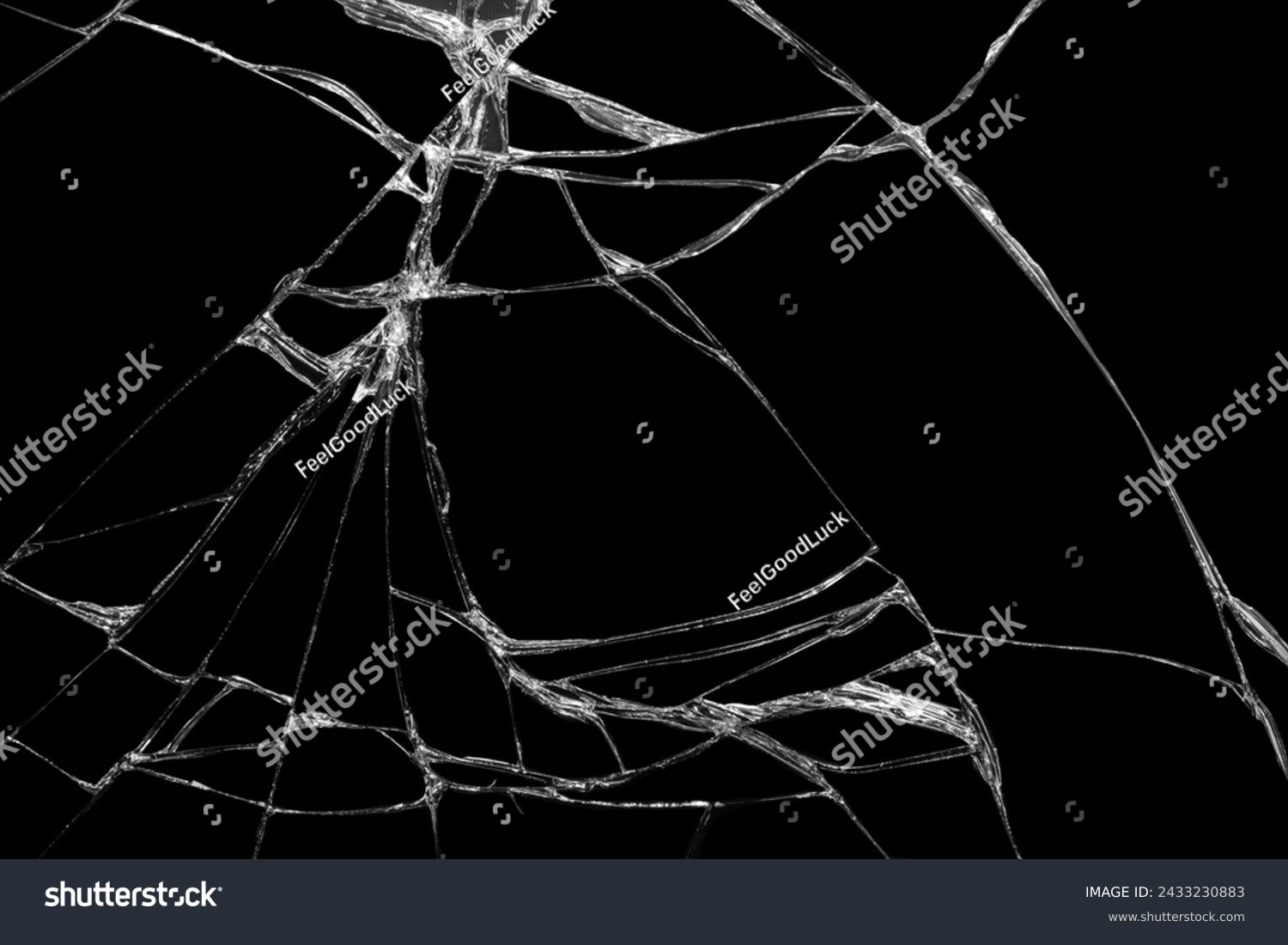 Close-up wrinkles and cracks on LCD screen glass display from smartphone, tablet or monitor other from smash and fall bumps with detail pattern background, for use as a pattern on tiles #2433230883