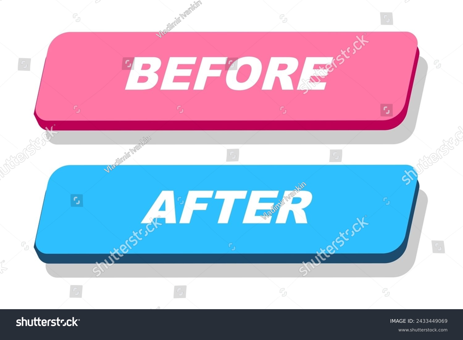 Before and After Comparison Buttons - Royalty Free Stock Vector ...