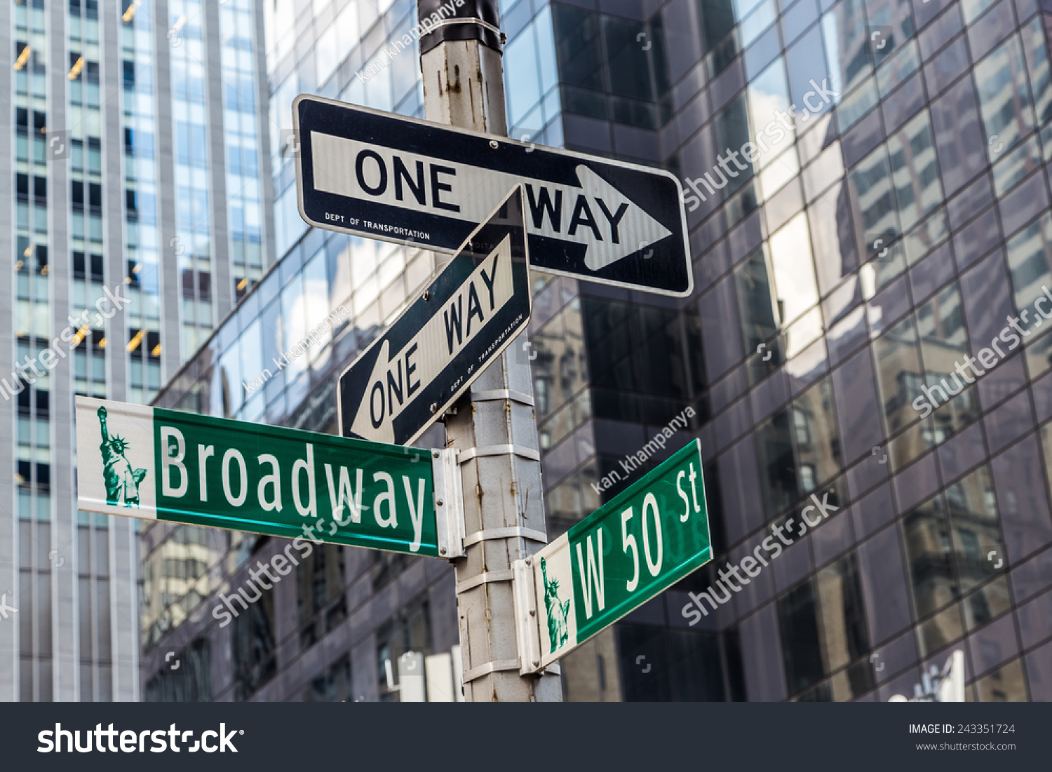 Broadway street sign near Time square in New York City #243351724