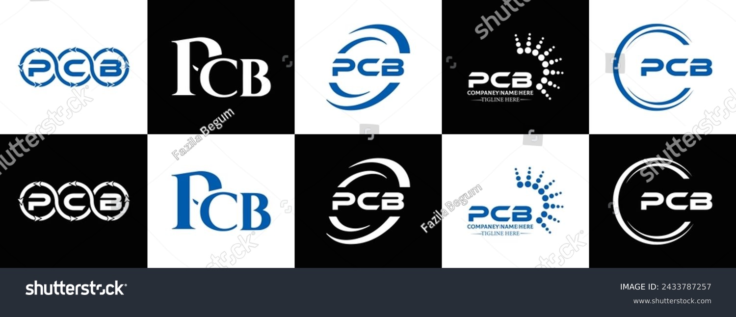 PCB logo. P C B design. White PCB letter. PCB, P - Royalty Free Stock ...