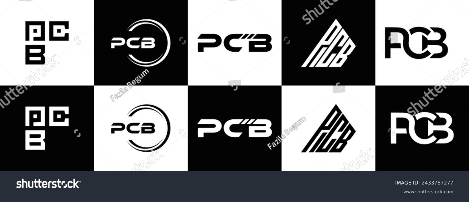 PCB logo. P C B design. White PCB letter. PCB, P - Royalty Free Stock ...