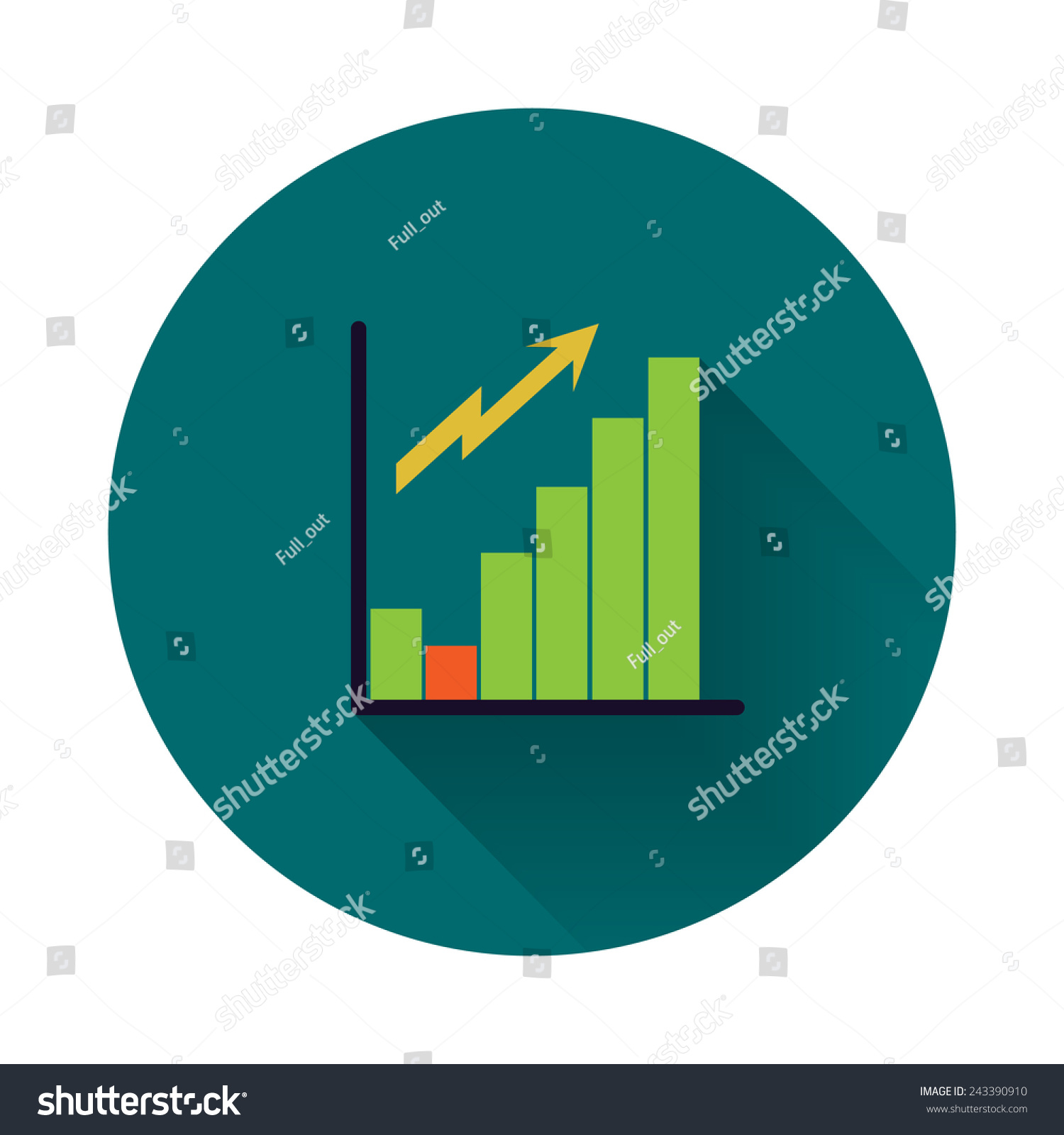 Rising chart icons - Royalty Free Stock Vector 243390910 - Avopix.com