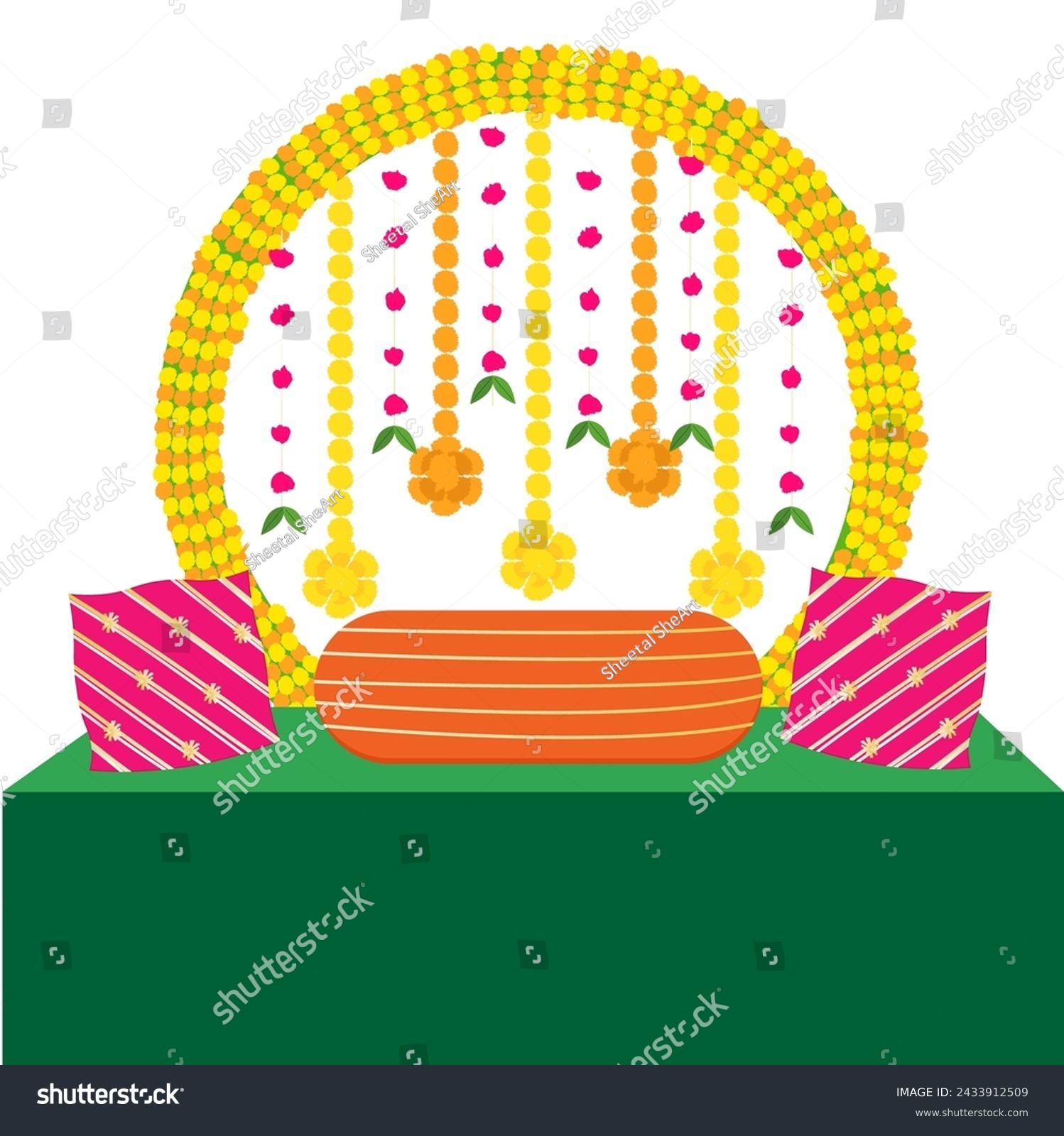 Haldi setup background design vector for - Royalty Free Stock Vector ...