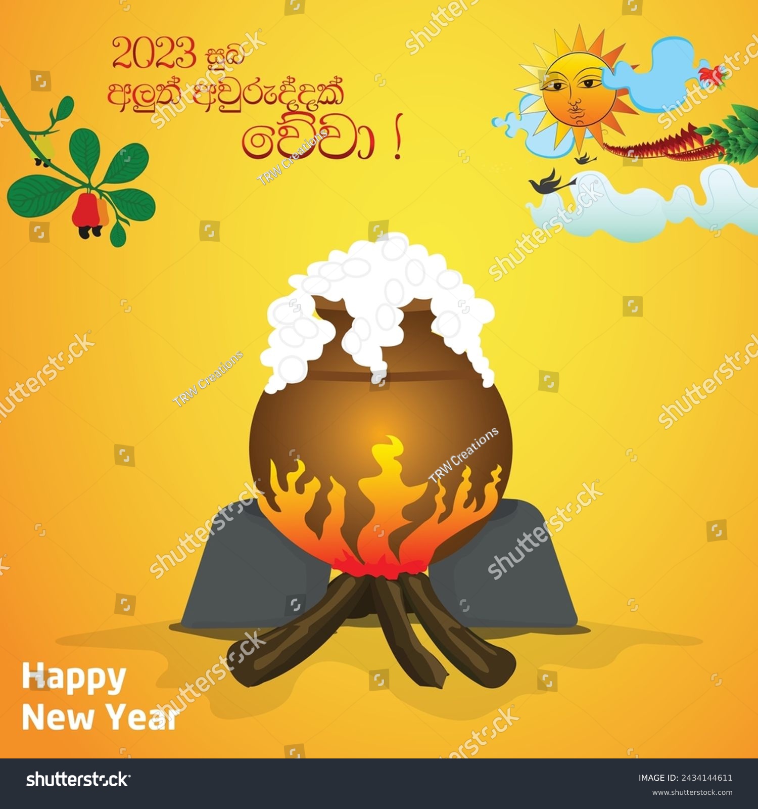 Traditional Sinhala and Hindu New Year Theme.. - Royalty Free Stock ...