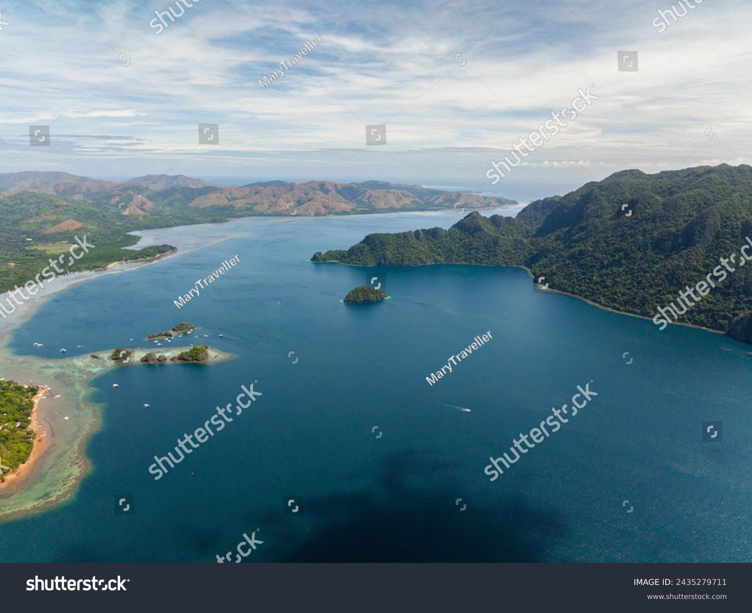 Blue sea and Siete Pecados in Coron. Palawan, Philippines. #2435279711