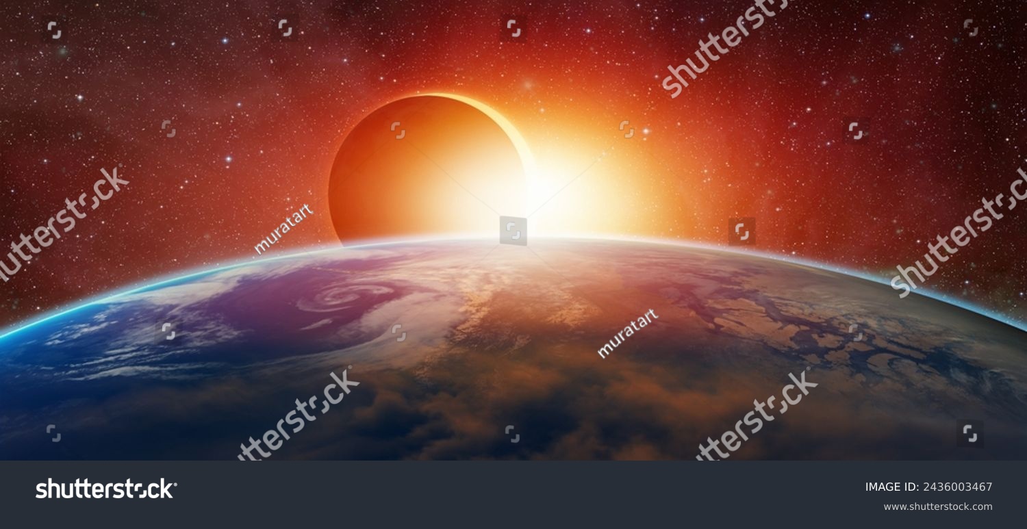 Solar Eclipse "Elements of this image furnished by NASA " #2436003467