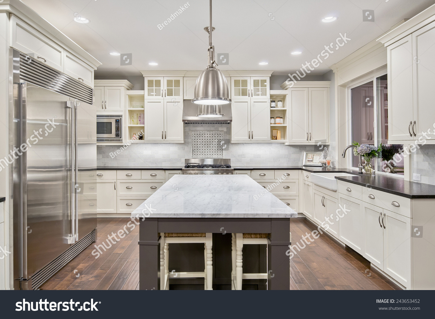 kitchen interior in new luxury home #243653452