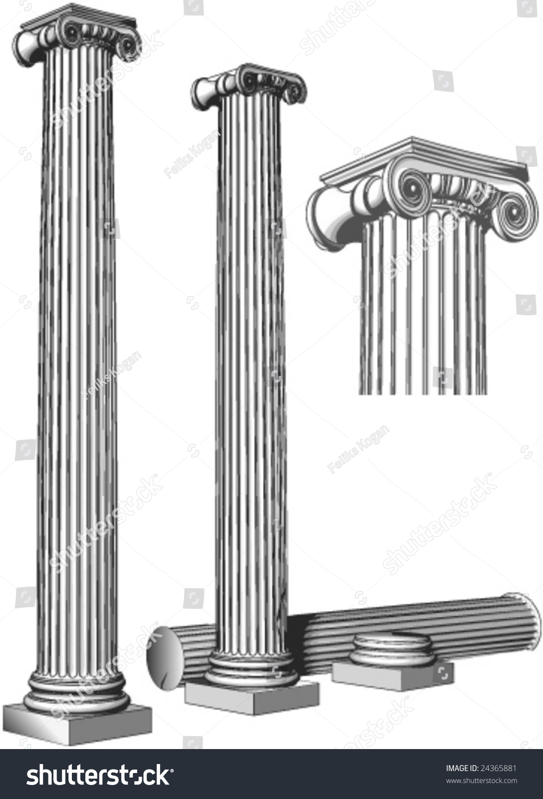 Very ancient pillars - Royalty Free Stock Vector 24365881 - Avopix.com