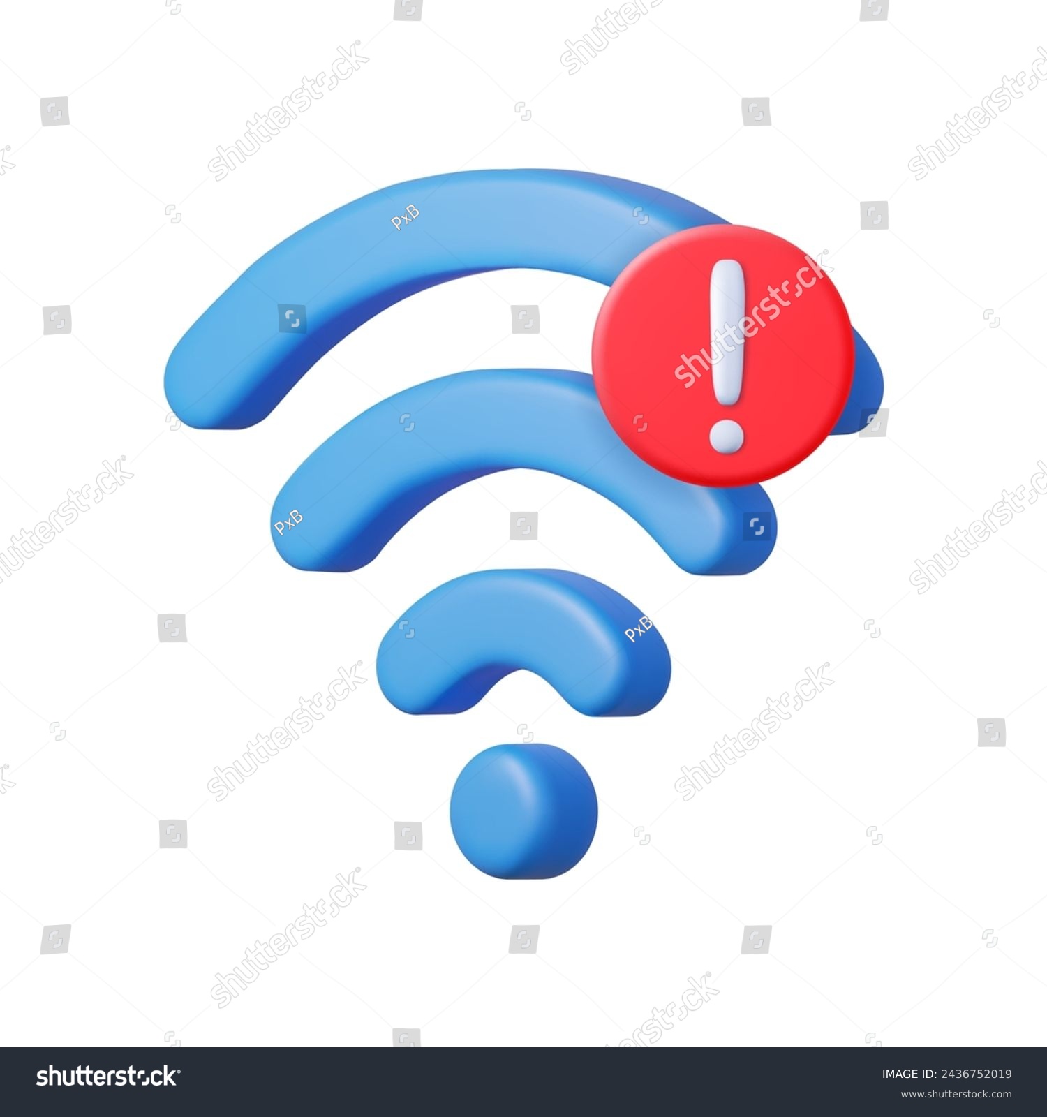 3d Wi-Fi symbol. Disconnect. Problem. Warning - Royalty Free Stock ...