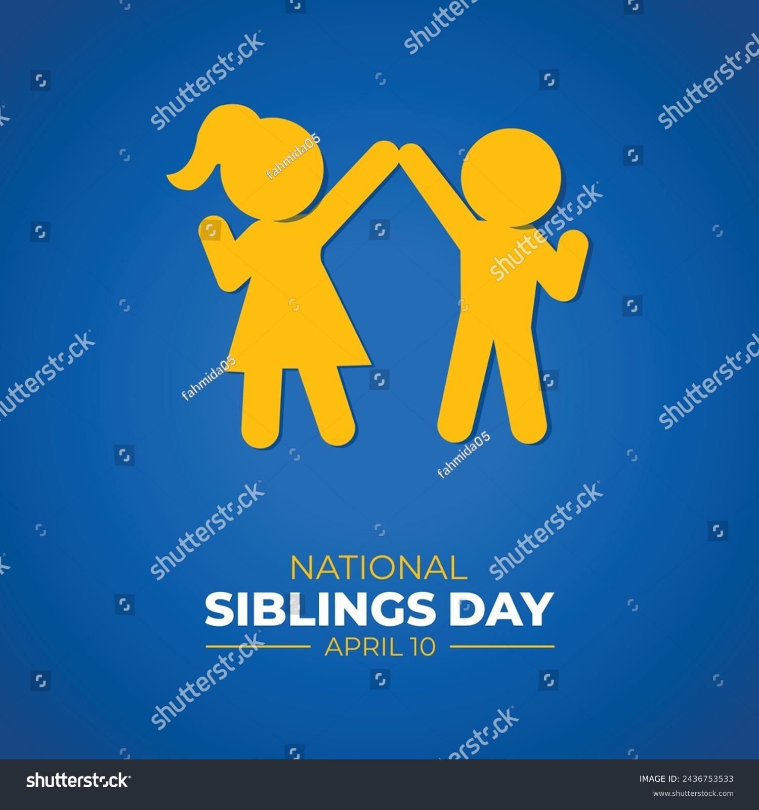 National Siblings Day 10 April Holiday Concept Royalty Free Stock