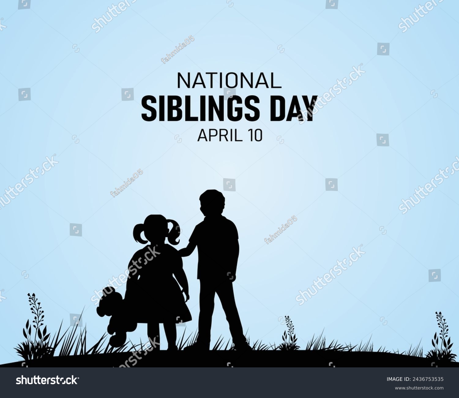 National Siblings Day 10 April Holiday Concept Royalty Free Stock