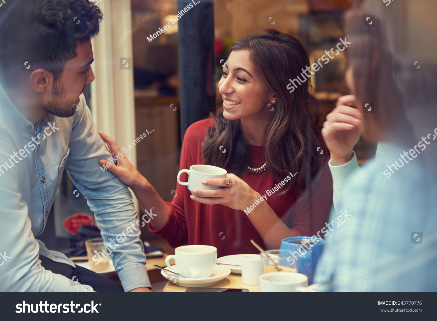 Group Of Friends In CafÃ?Â¢?? Relaxing Together #243770776
