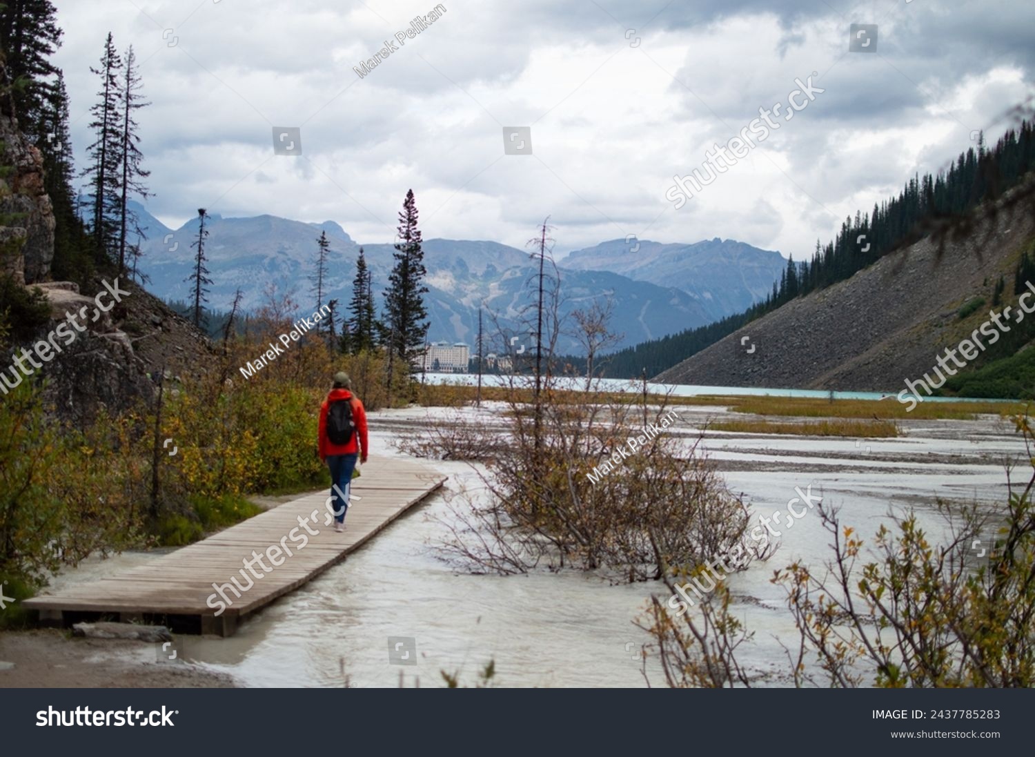 Hiking Girl at Lake Louise, Banff National Park, Alberta, Canada #2437785283