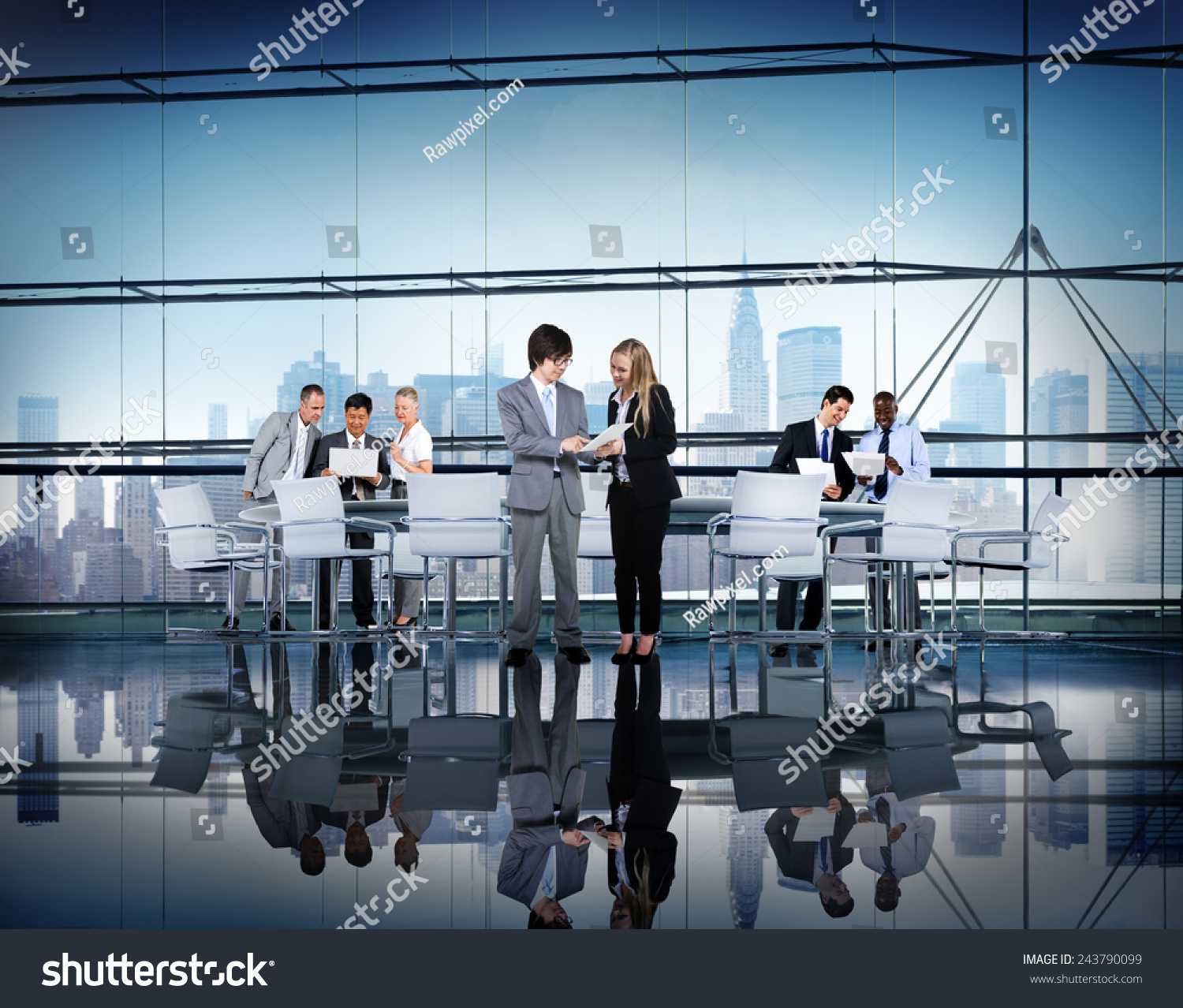 Business People Working Cityscape Office Building Teamwork Concept #243790099