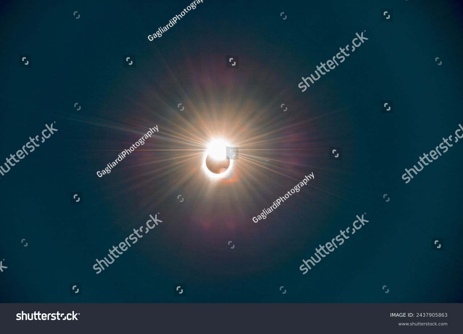 Total Solar Eclipse, sun covered by the moon in the sky. #2437905863