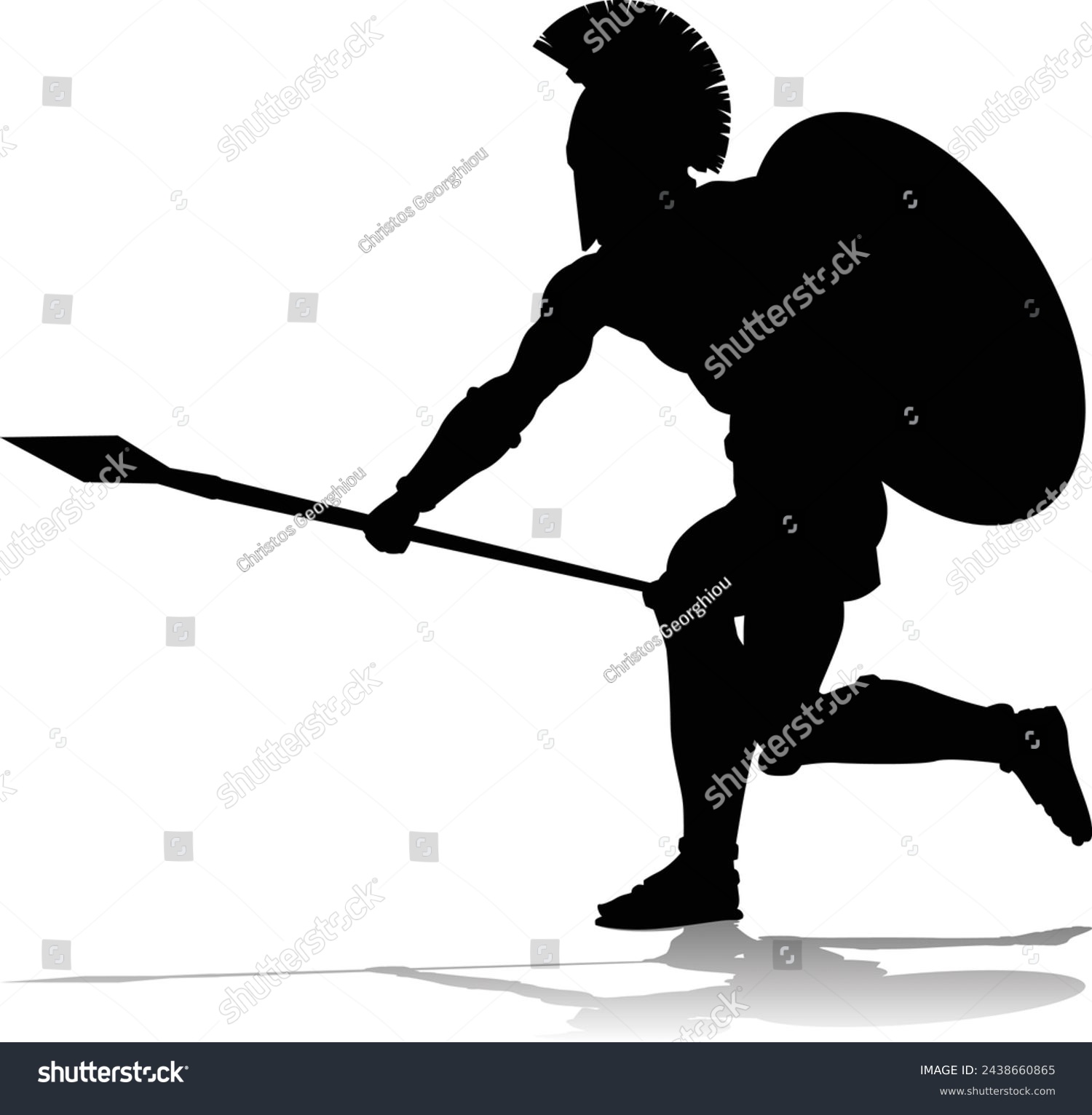 A Spartan or Trojan ancient Greek hoplite - Royalty Free Stock Vector ...