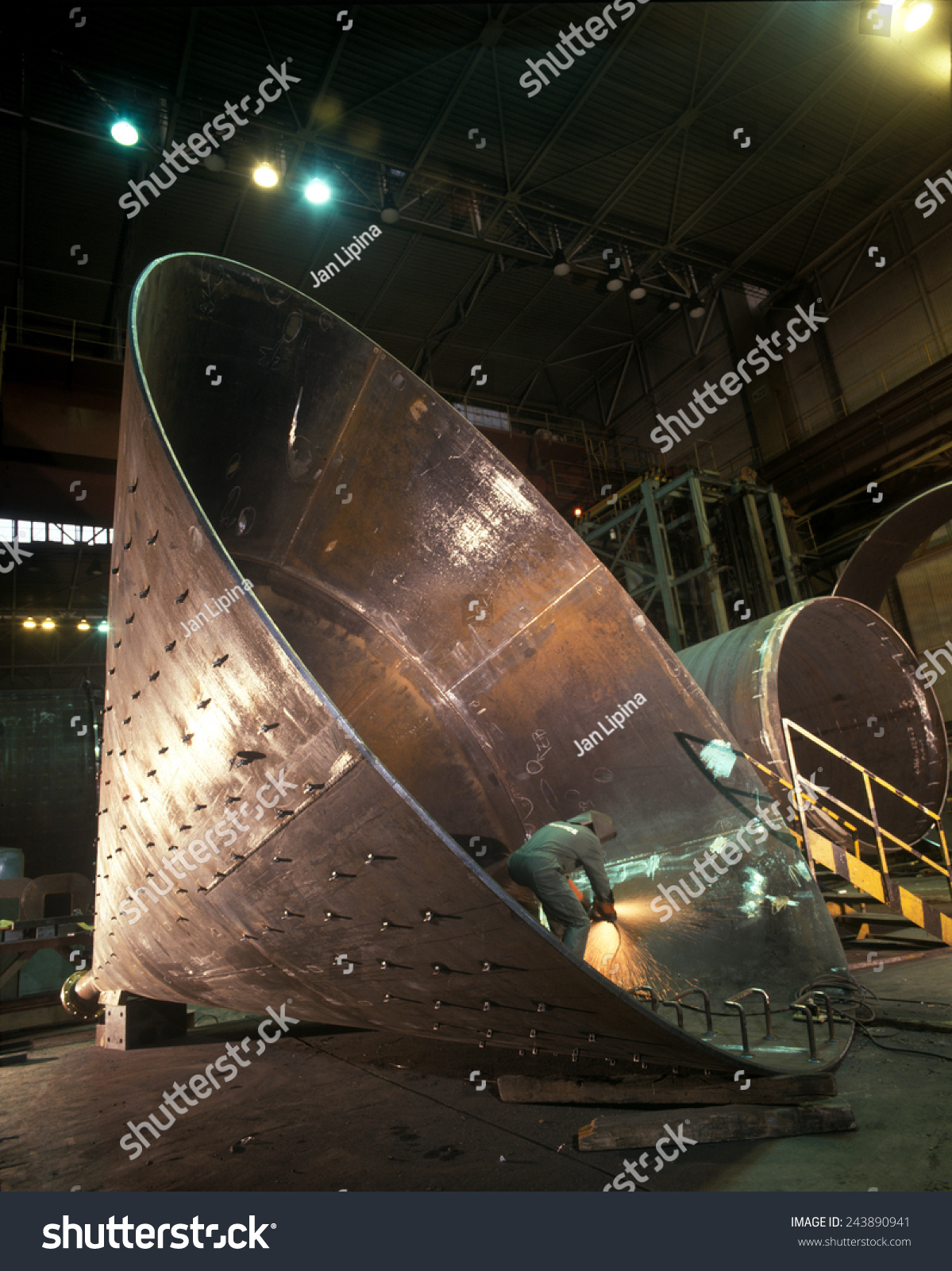 Large steel cone being manufactured #243890941