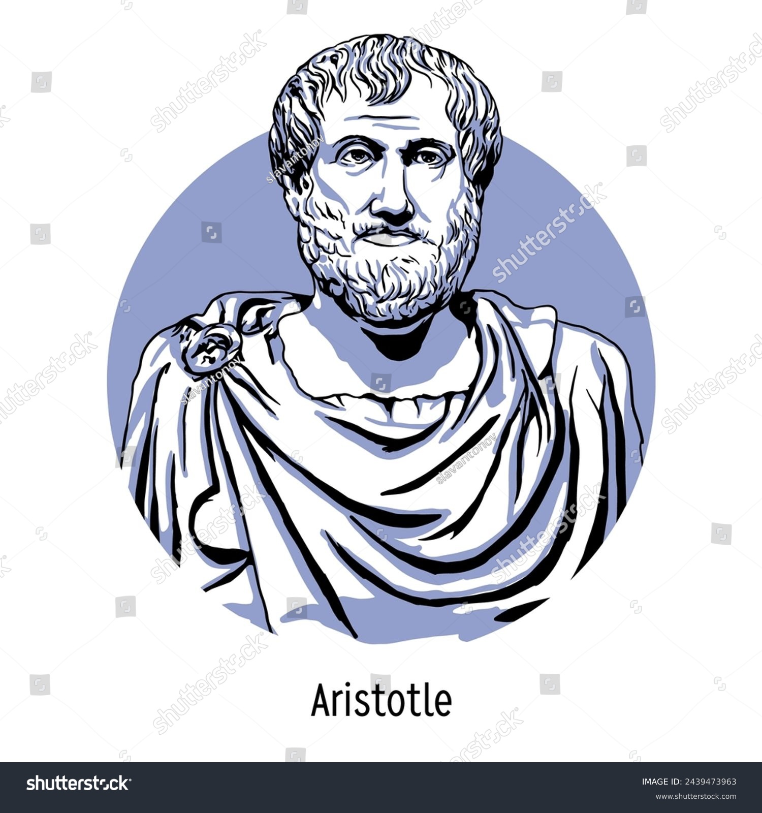 Aristotle was a Greek philosopher and polymath - Royalty Free Stock ...