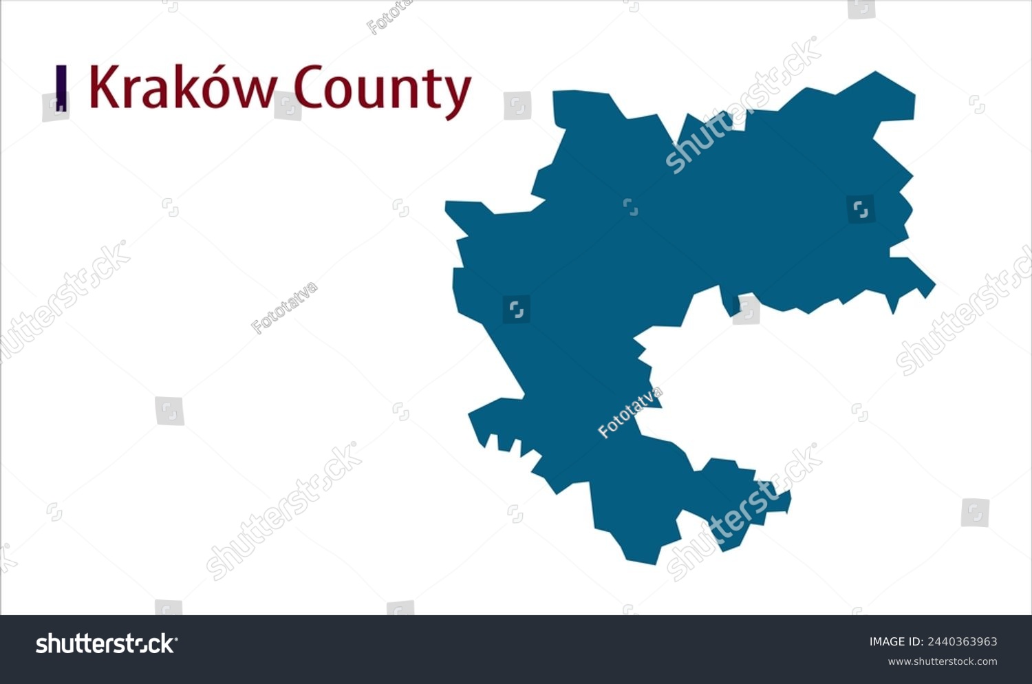 Map of Krakow County, Krakow County Map, Region - Royalty Free Stock ...