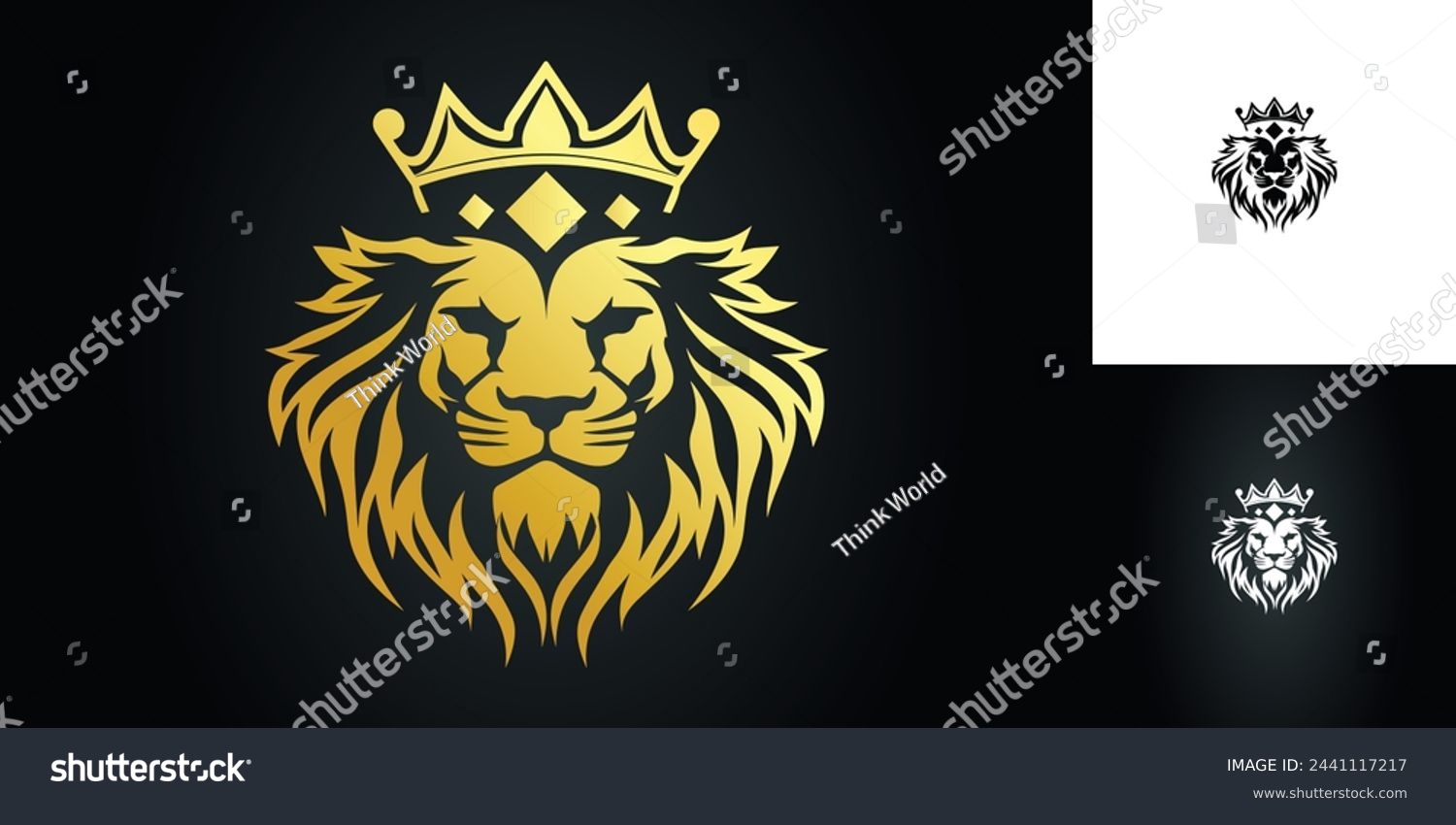 gradient lion logo, golden lion logo, lion king - Royalty Free Stock ...