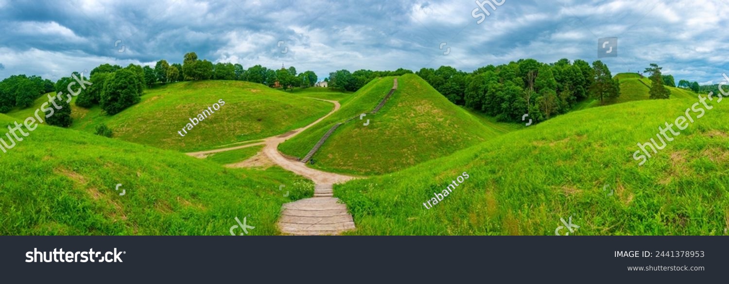 Panorama view of the Hillforts of Kernave, ancient capital of Grand Duchy of Lithuania. #2441378953