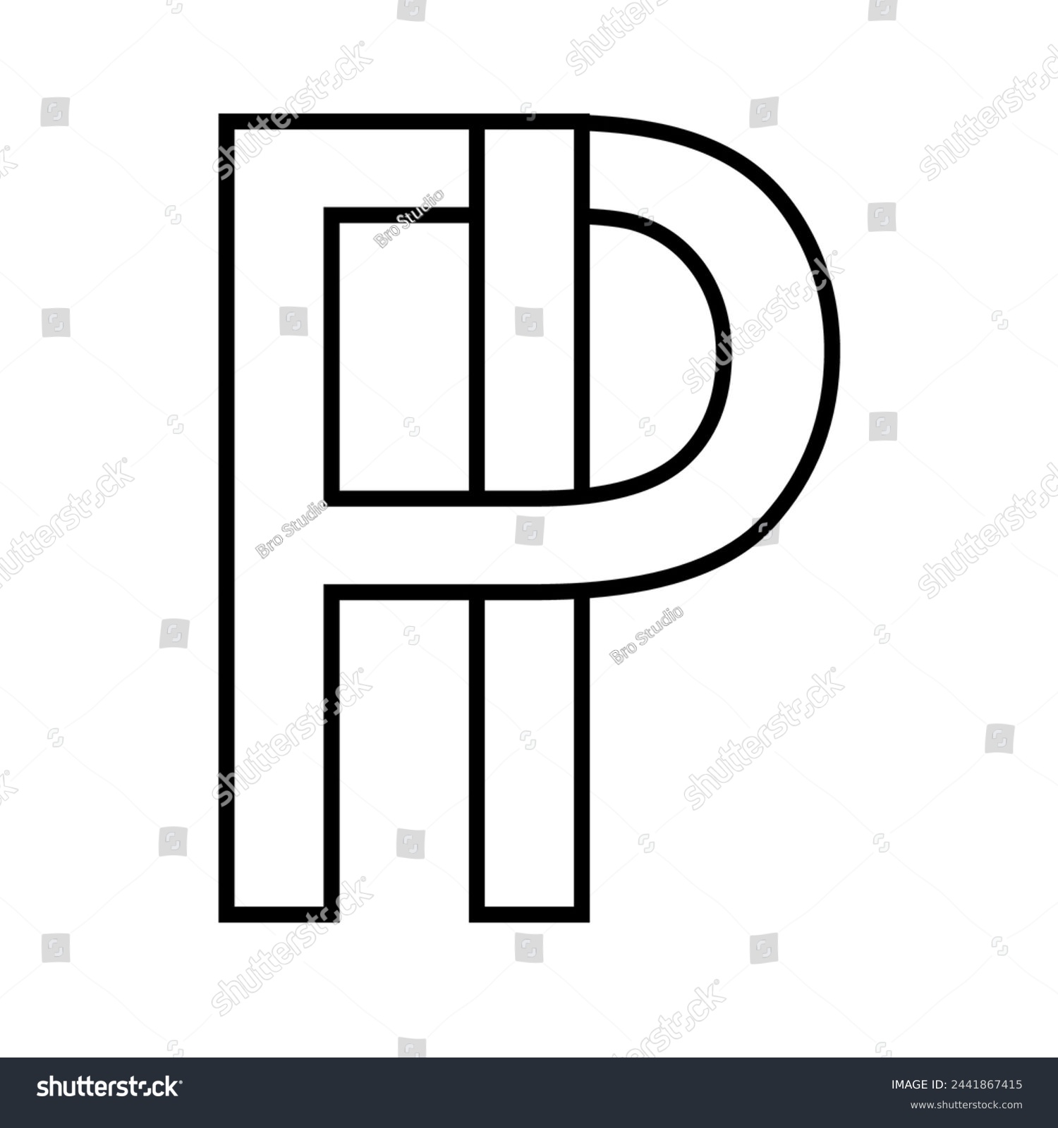 Logo sign pi, ip icon double letters logotype p - Royalty Free Stock ...