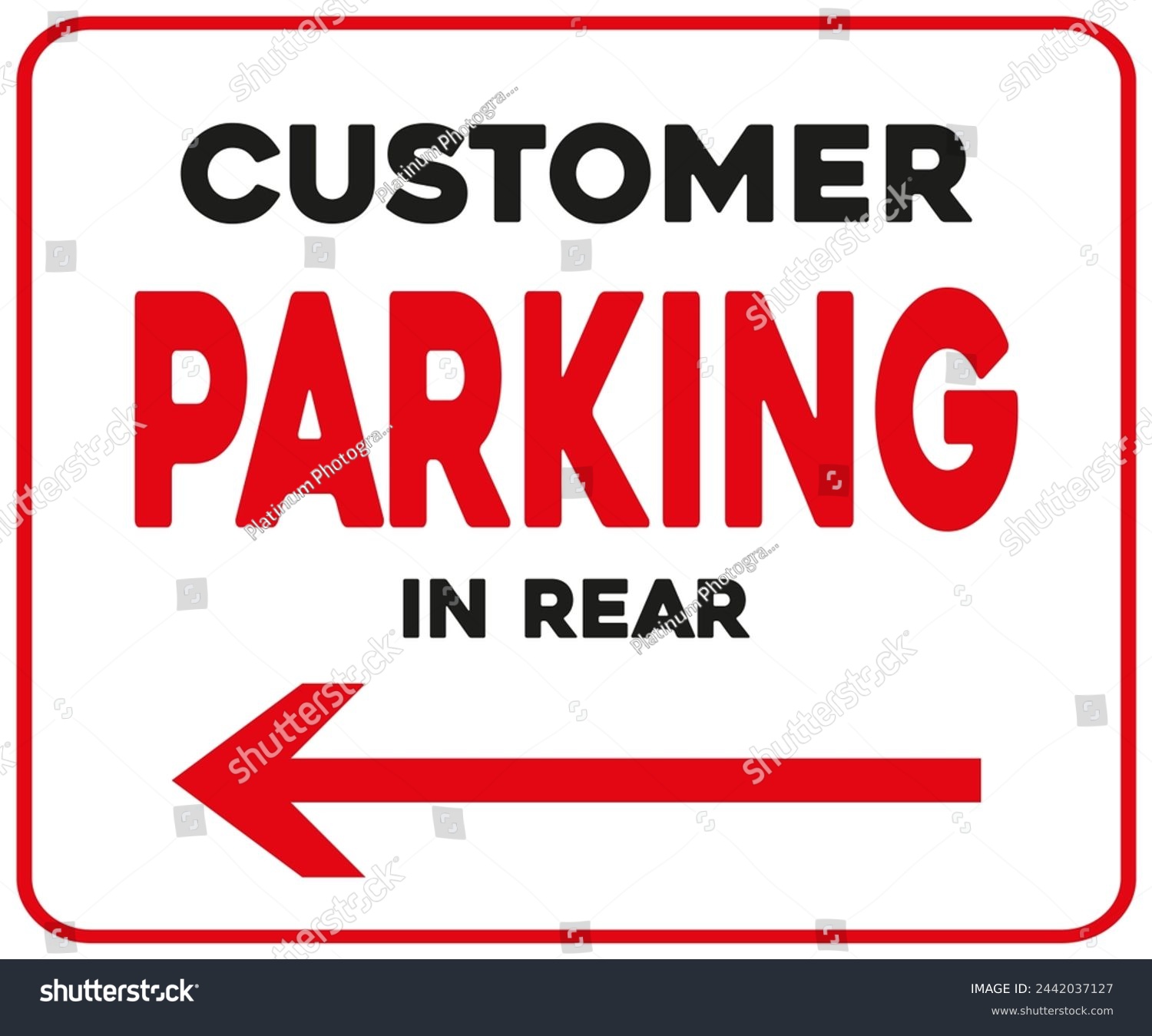 Customer parking direction arrow sign - Royalty Free Stock Vector ...