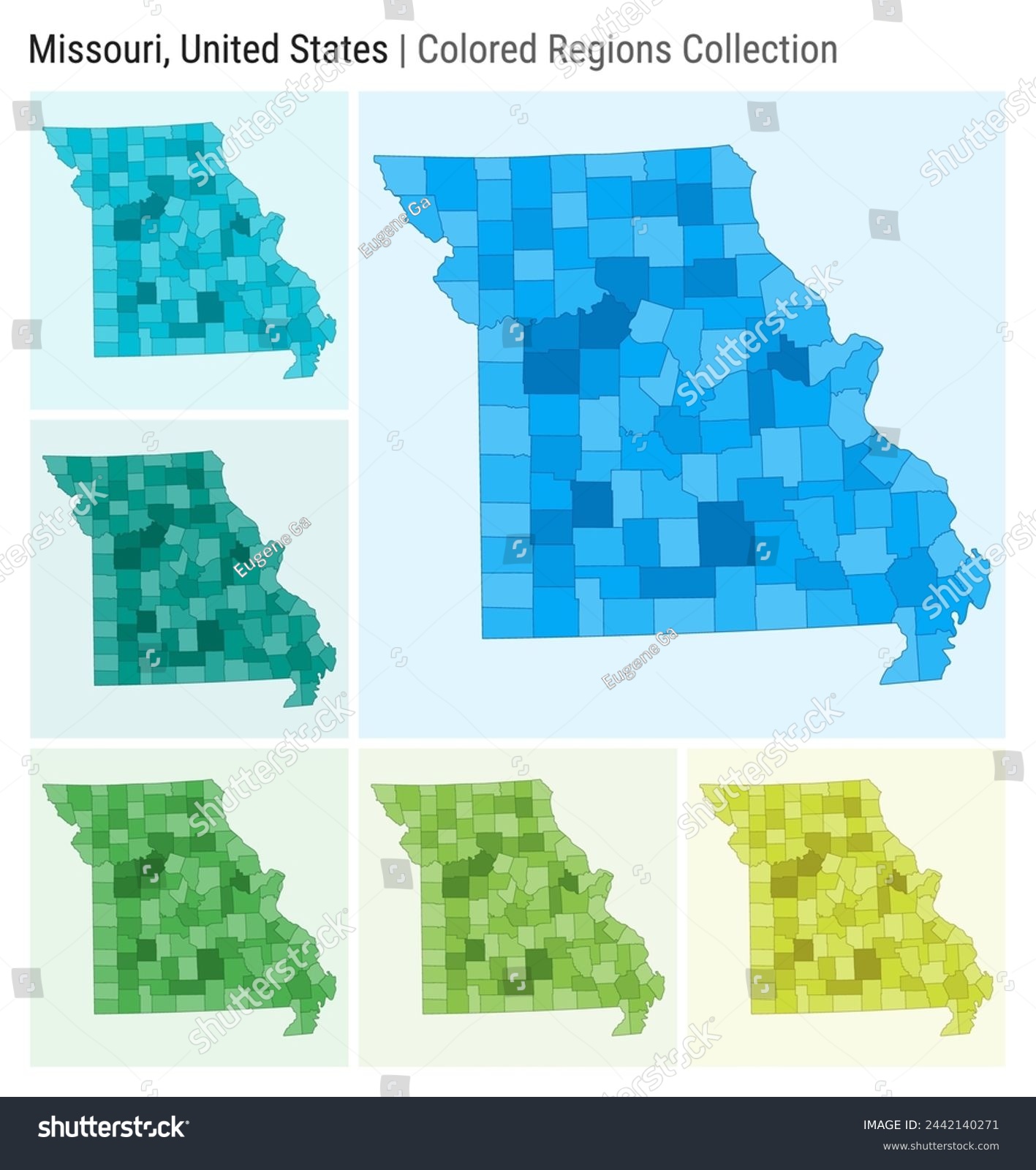 Missouri United States Map Collection State Royalty Free Stock Avopix 2442140271