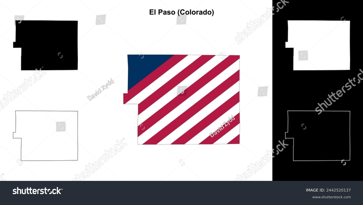 El Paso county (Colorado) outline map set - Royalty Free Stock Vector ...