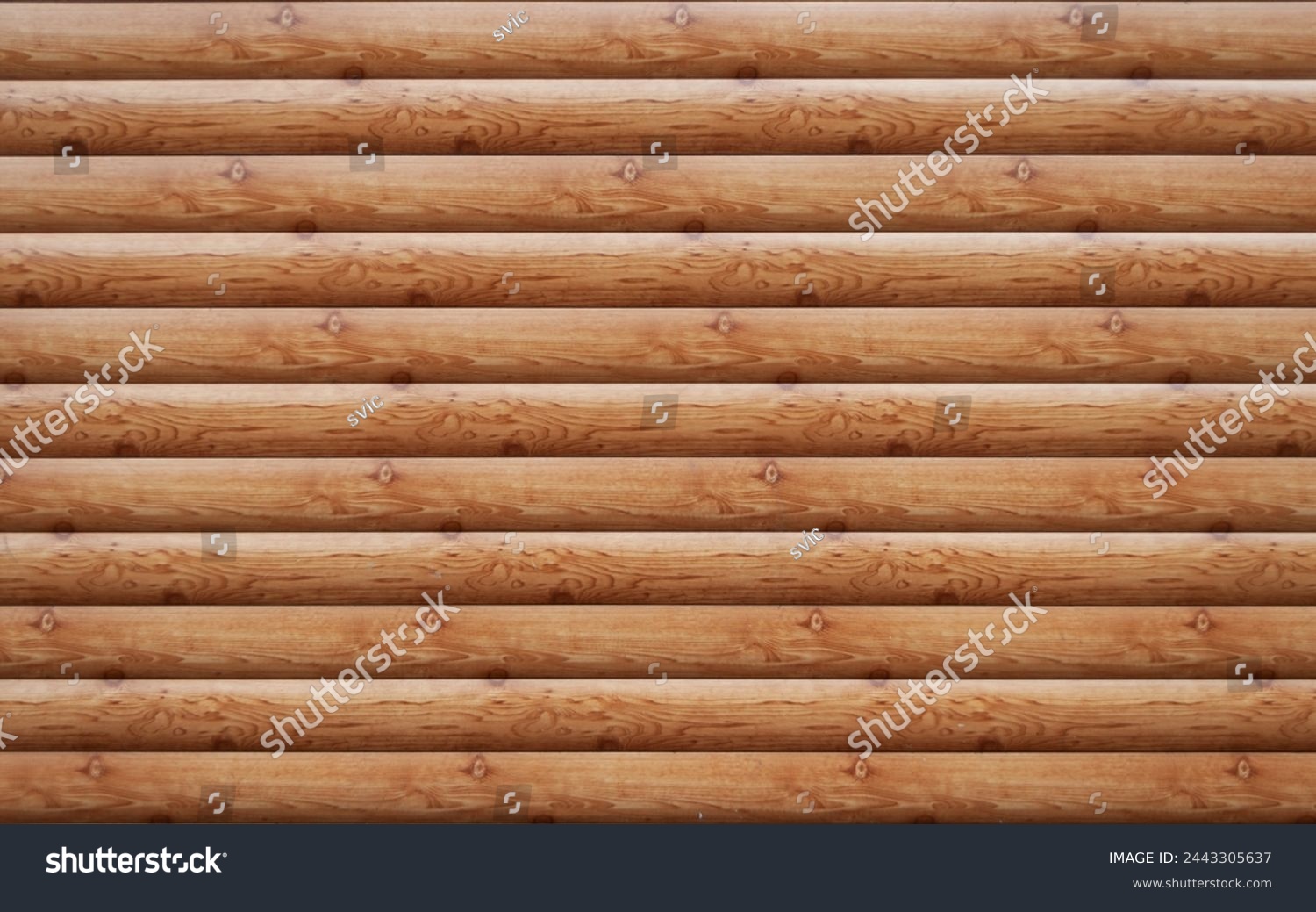 Closeup of brown blockhouse wall background #2443305637