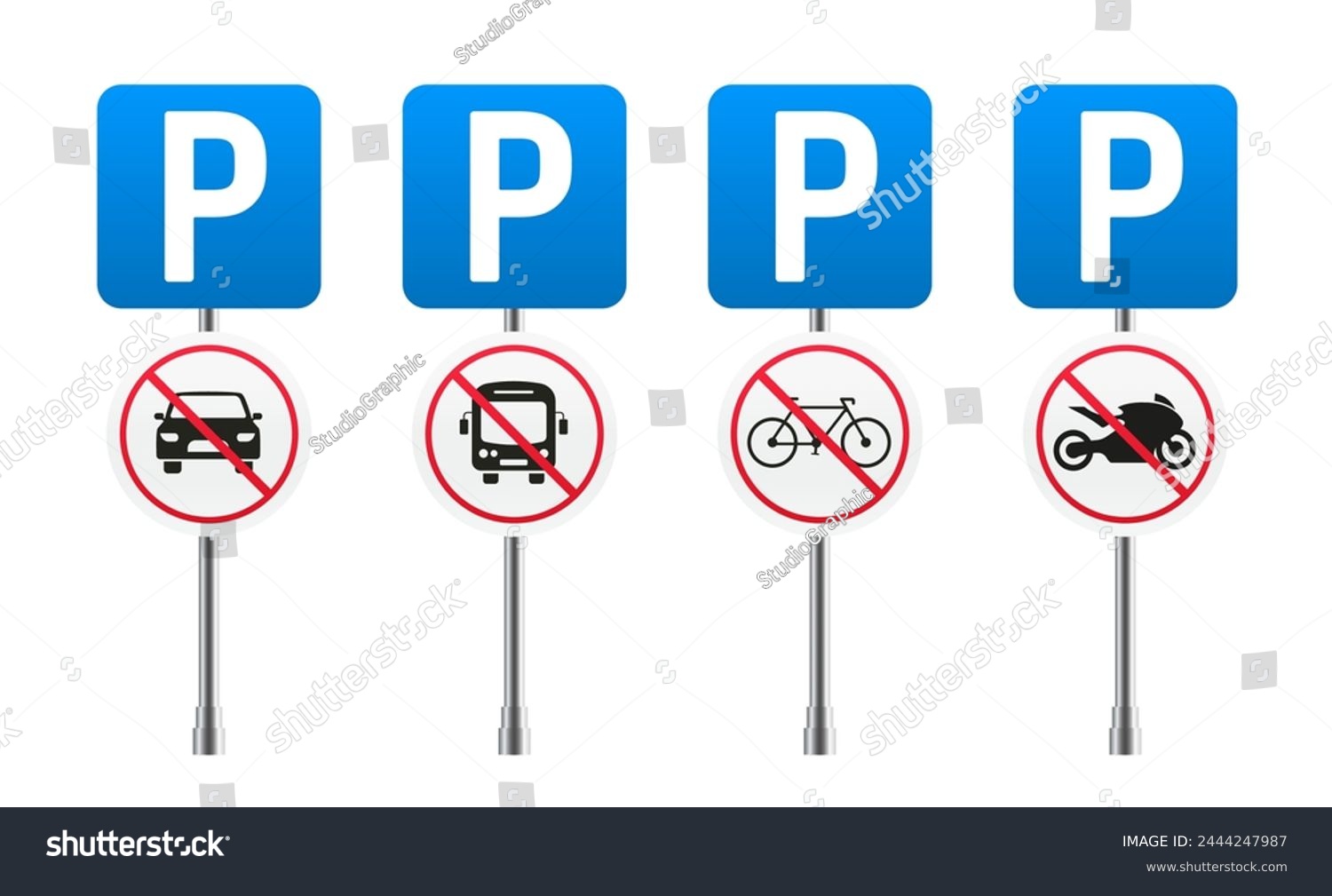 No parking sign board guidance. Letter P parking - Royalty Free Stock ...