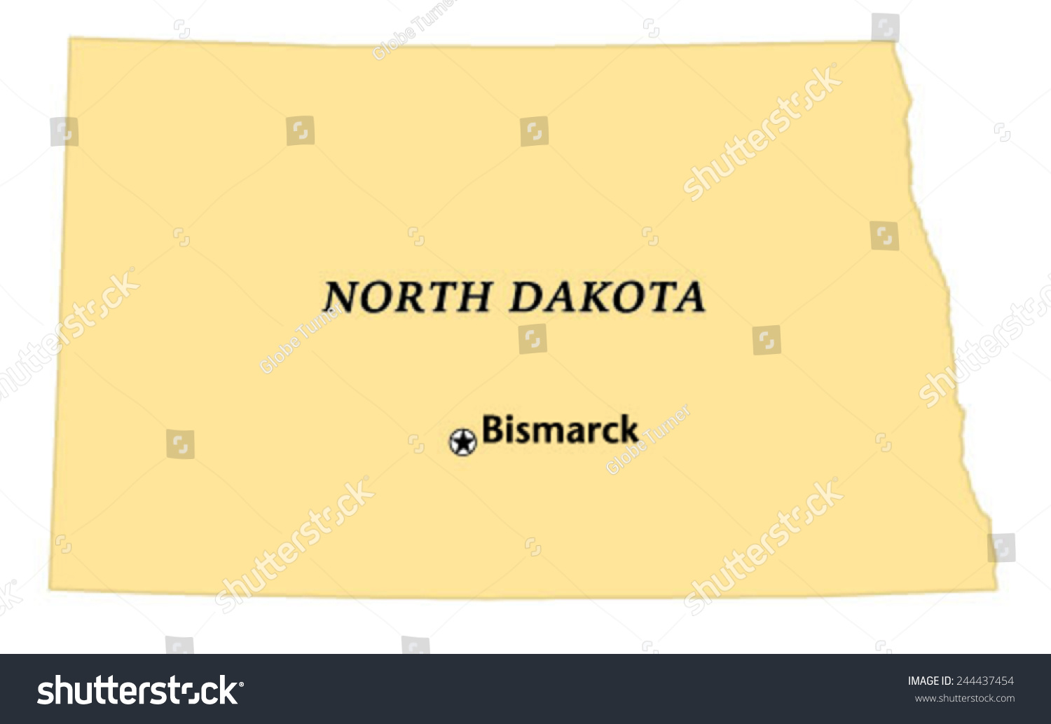 Bismarck,North Dakota locate map - Royalty Free Stock Vector 244437454 ...