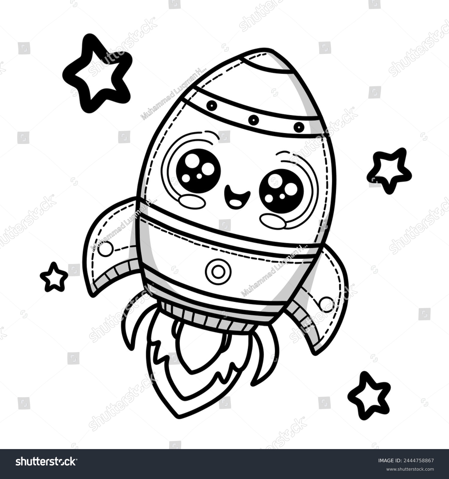 Cute and funny coloring page of a rocket. - Royalty Free Stock Vector ...