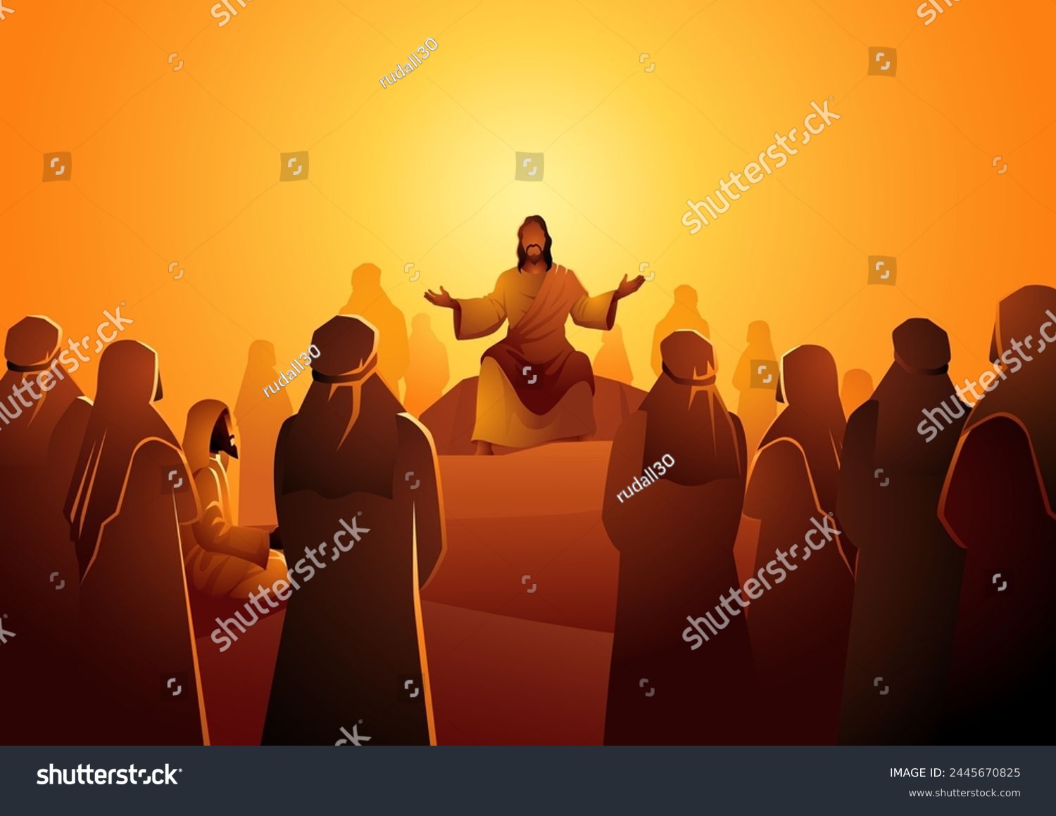 Biblical silhouette illustration series, Jesus - Royalty Free Stock ...