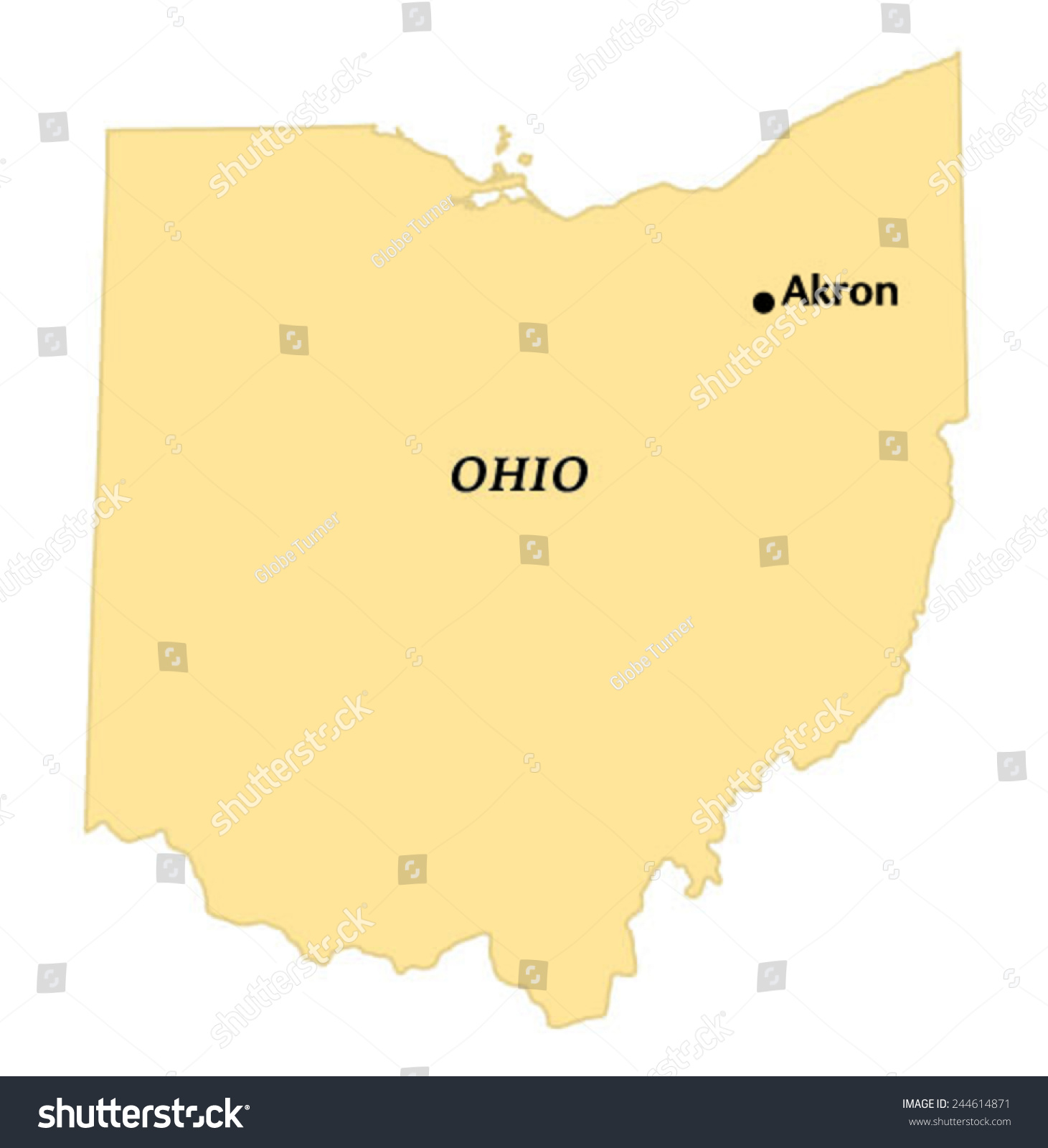 Akron, Ohio locate map - Royalty Free Stock Vector 244614871 - Avopix.com